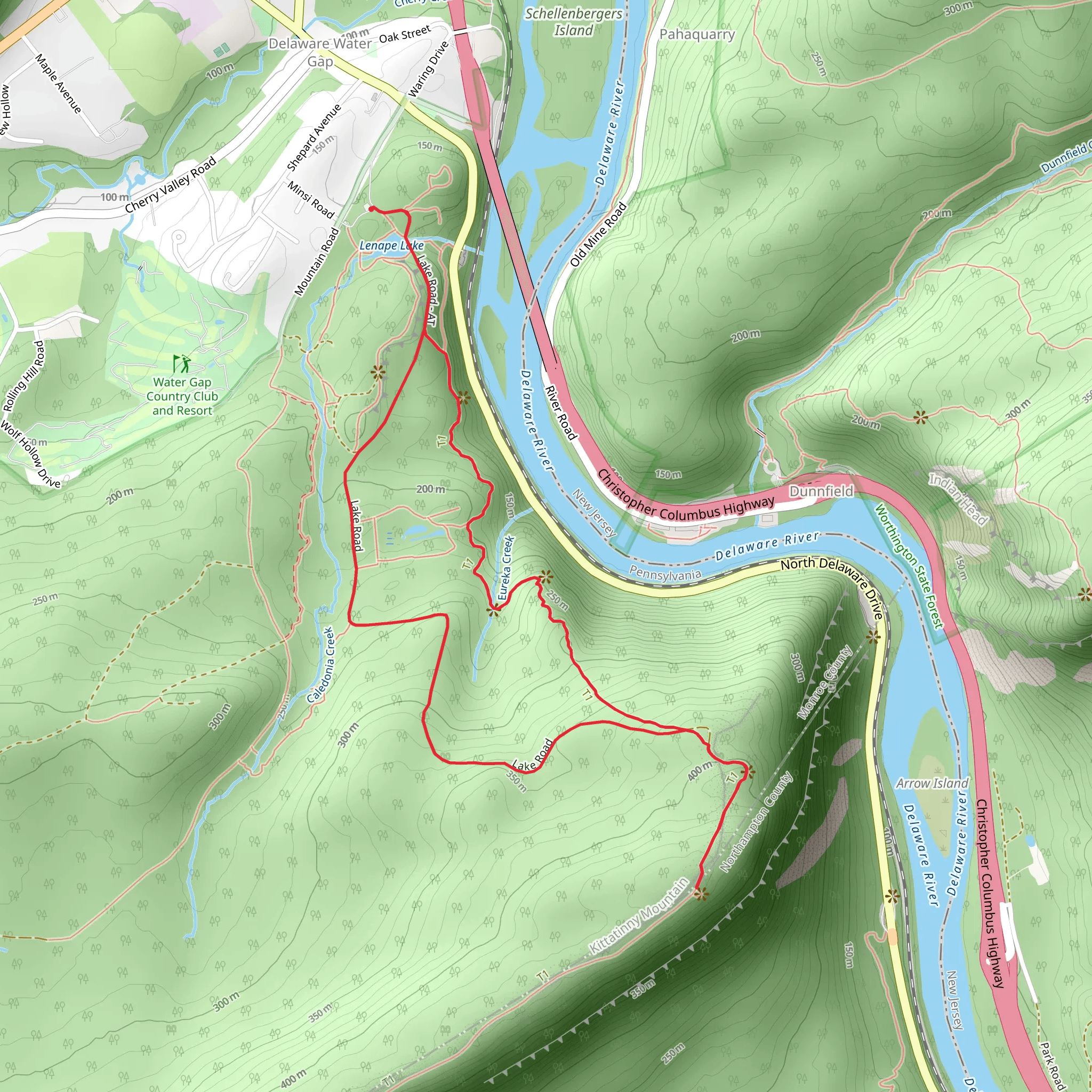 Mount Minsi and Eureka Creek Loop Trail mobile static map