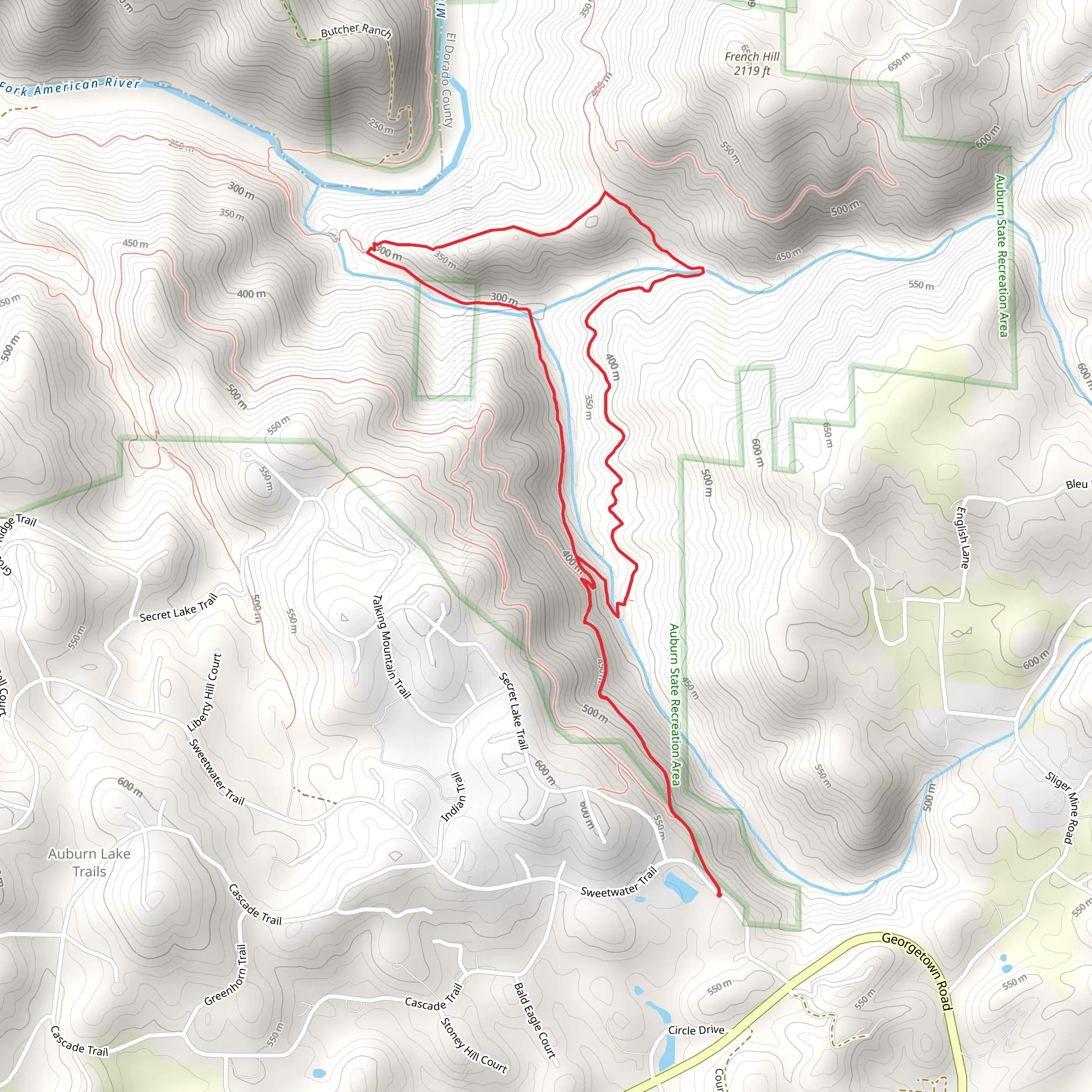 American Canyon, Wendell T Robie and Dead Truck Loop Trail mobile static map