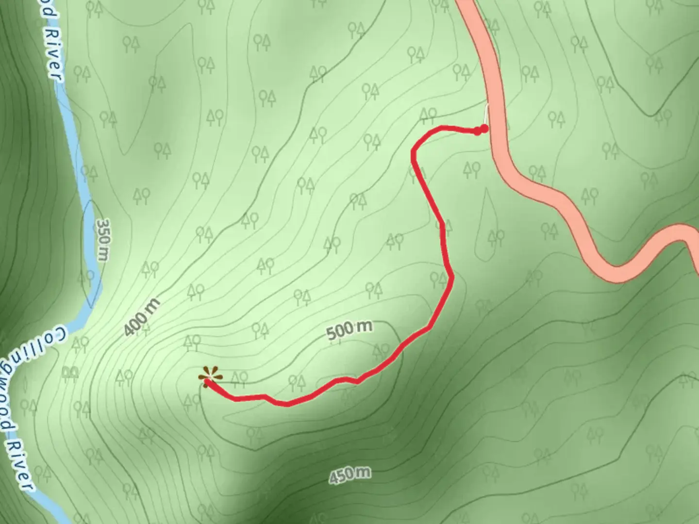 An image depicting the trail Donaghys Hill Walk and its surrounding area.