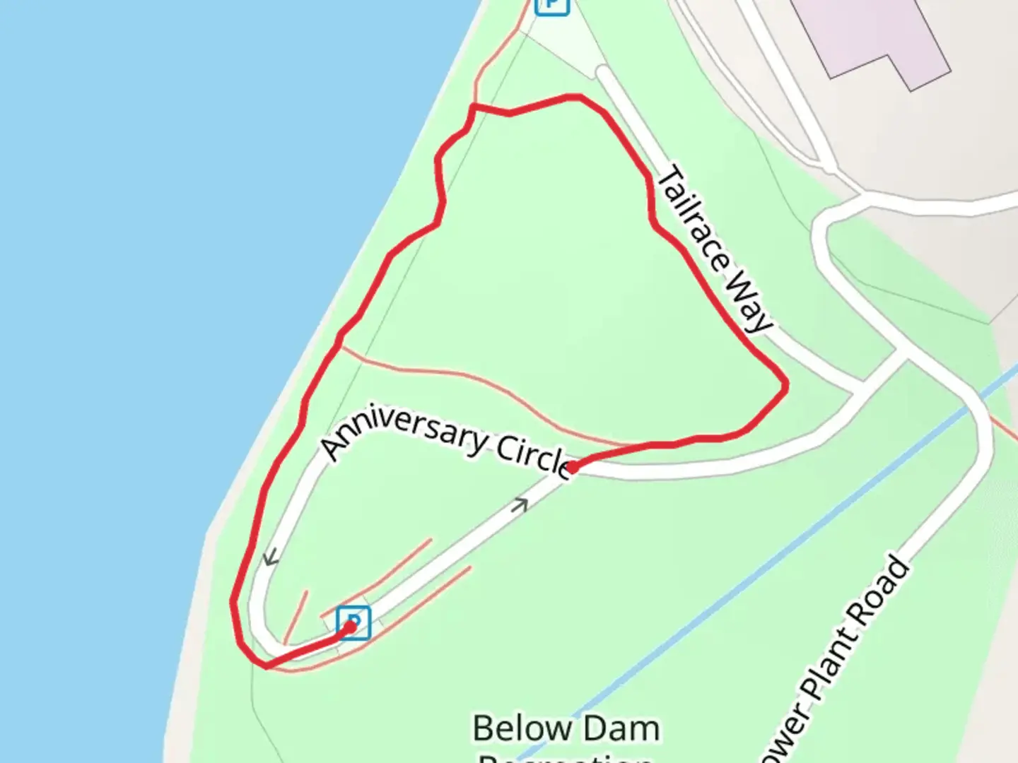 An image depicting the trail Anniversary Circle Loop and its surrounding area.