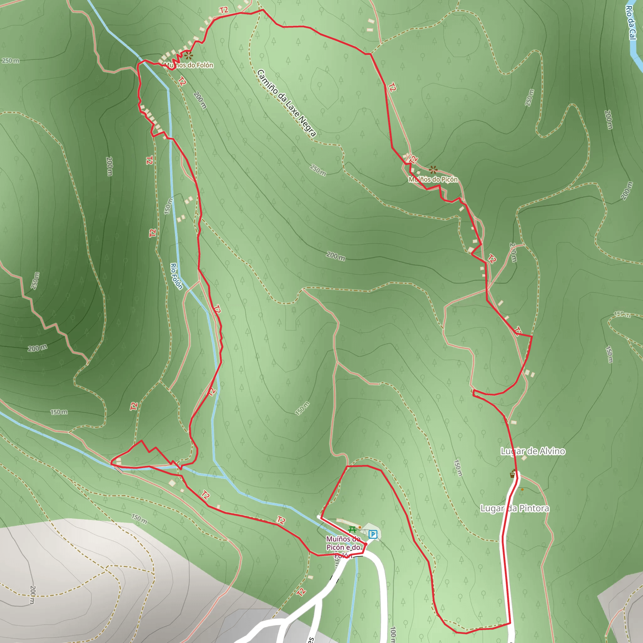 Rota dos Muíños do Folón and do Picón PR G 94 mobile static map