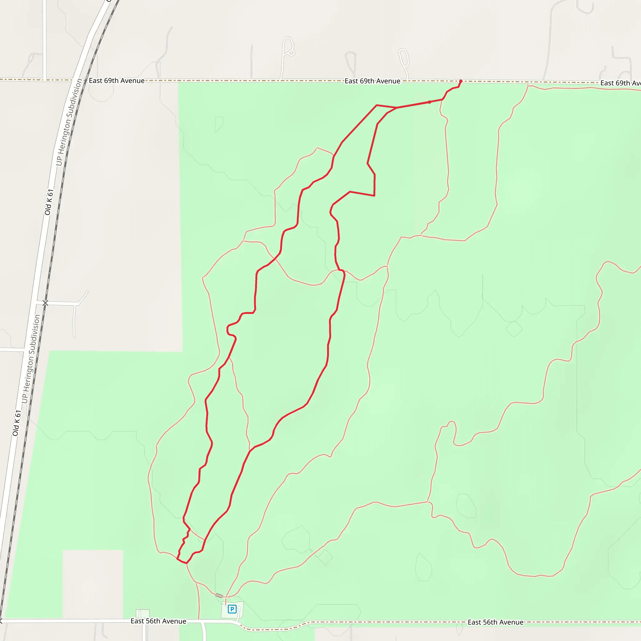 East 69th Avenue South Loop - Sand Hills State Park mobile static map