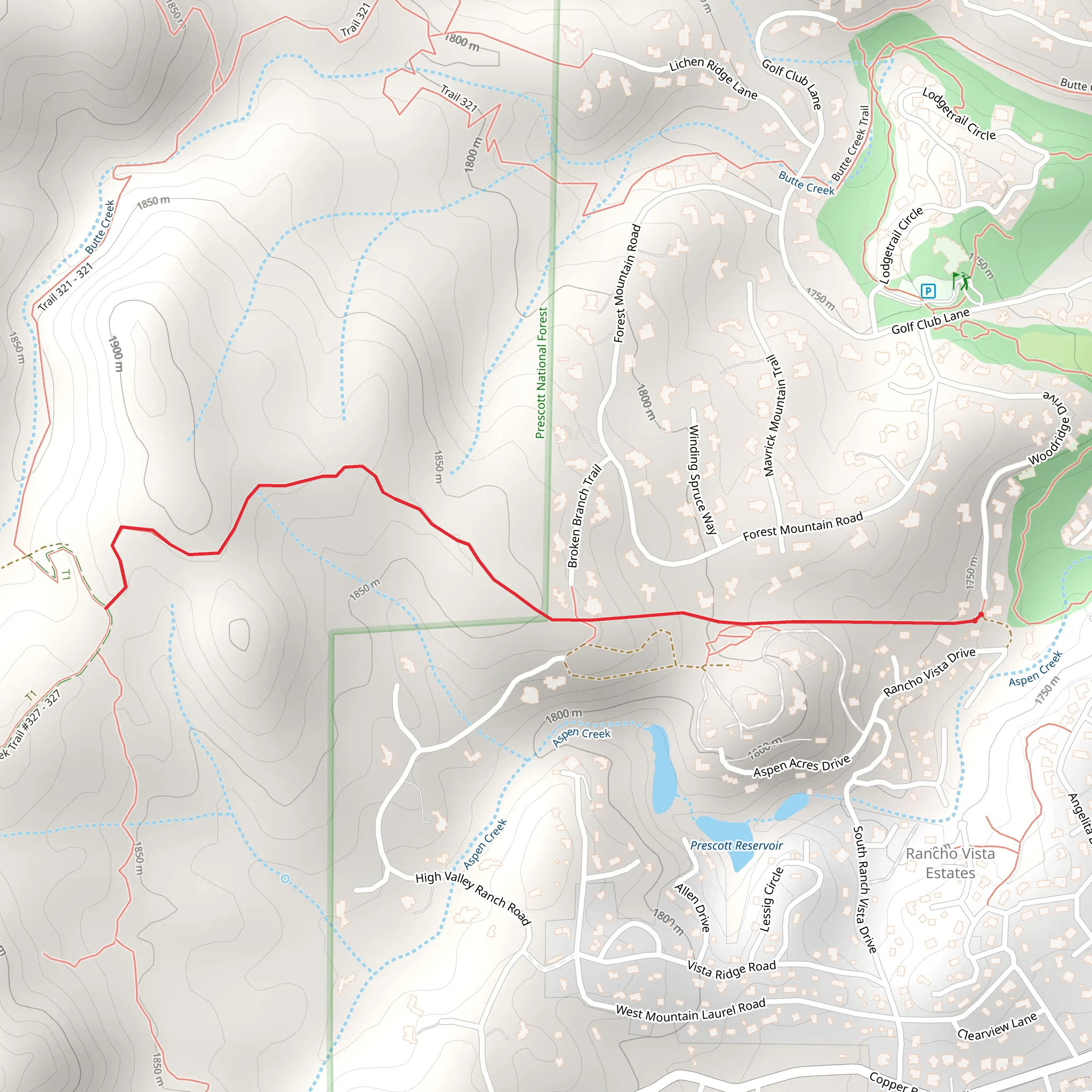 Rancho Vista Trail mobile static map