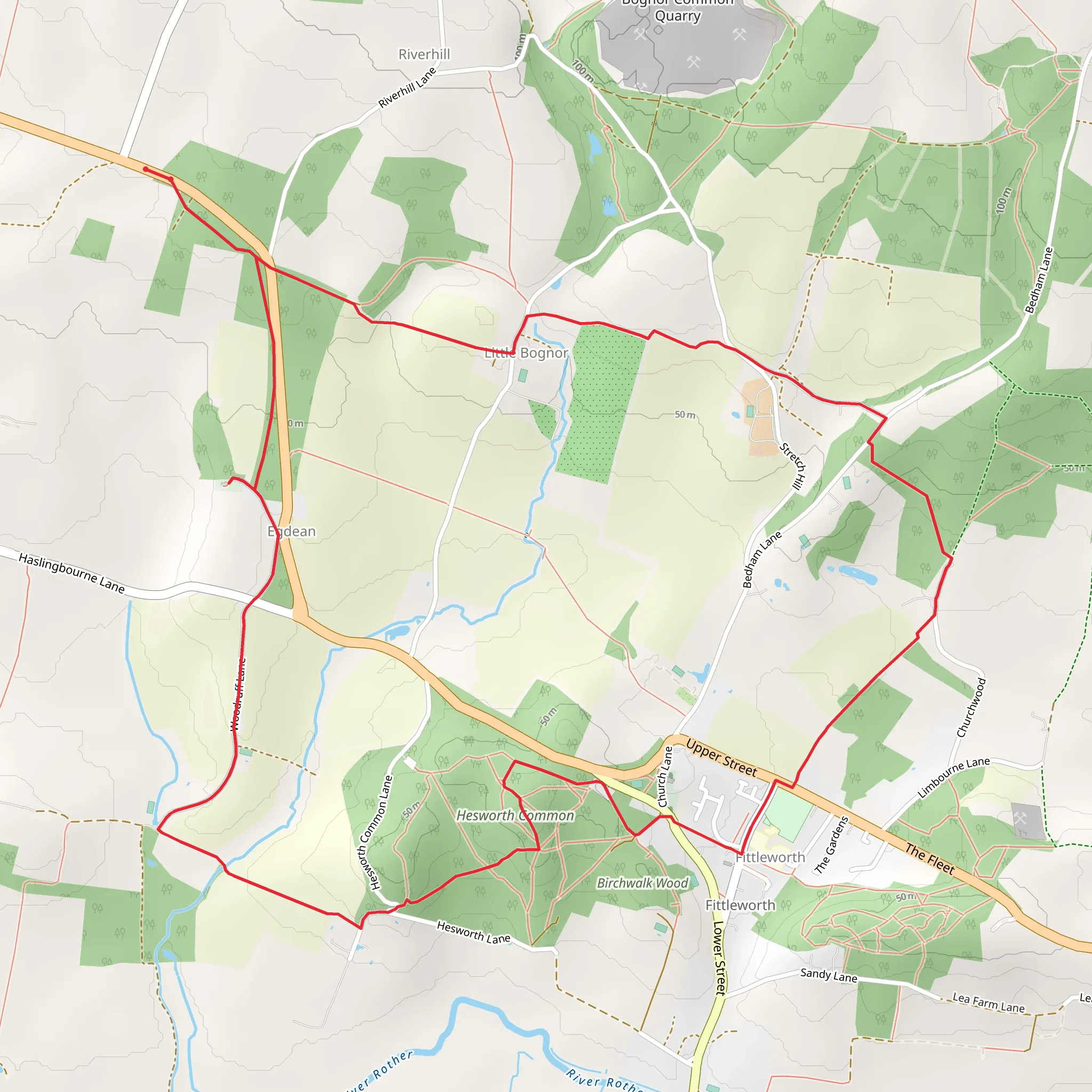 Low Heath and Hesworth Common Loop mobile static map