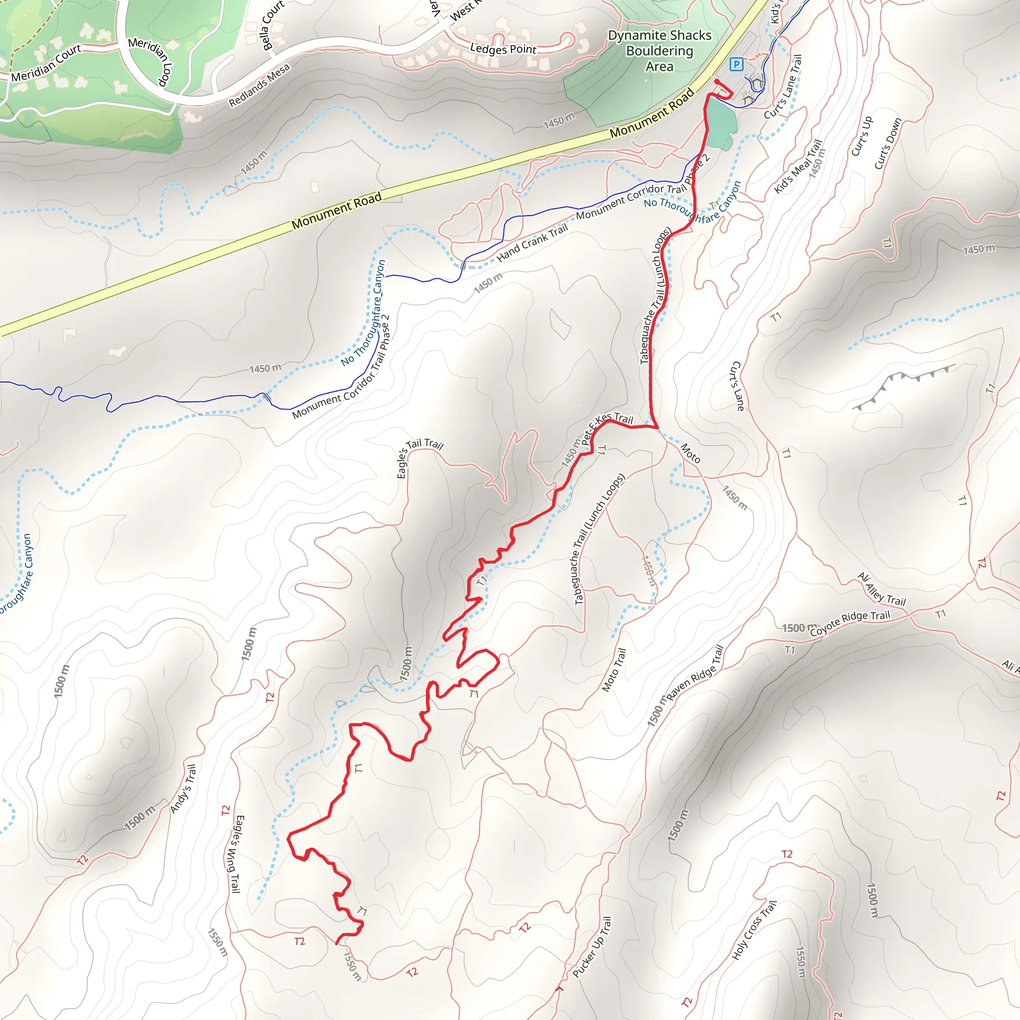 Pet-E-Kes Trail via Tabaguache Trail mobile static map