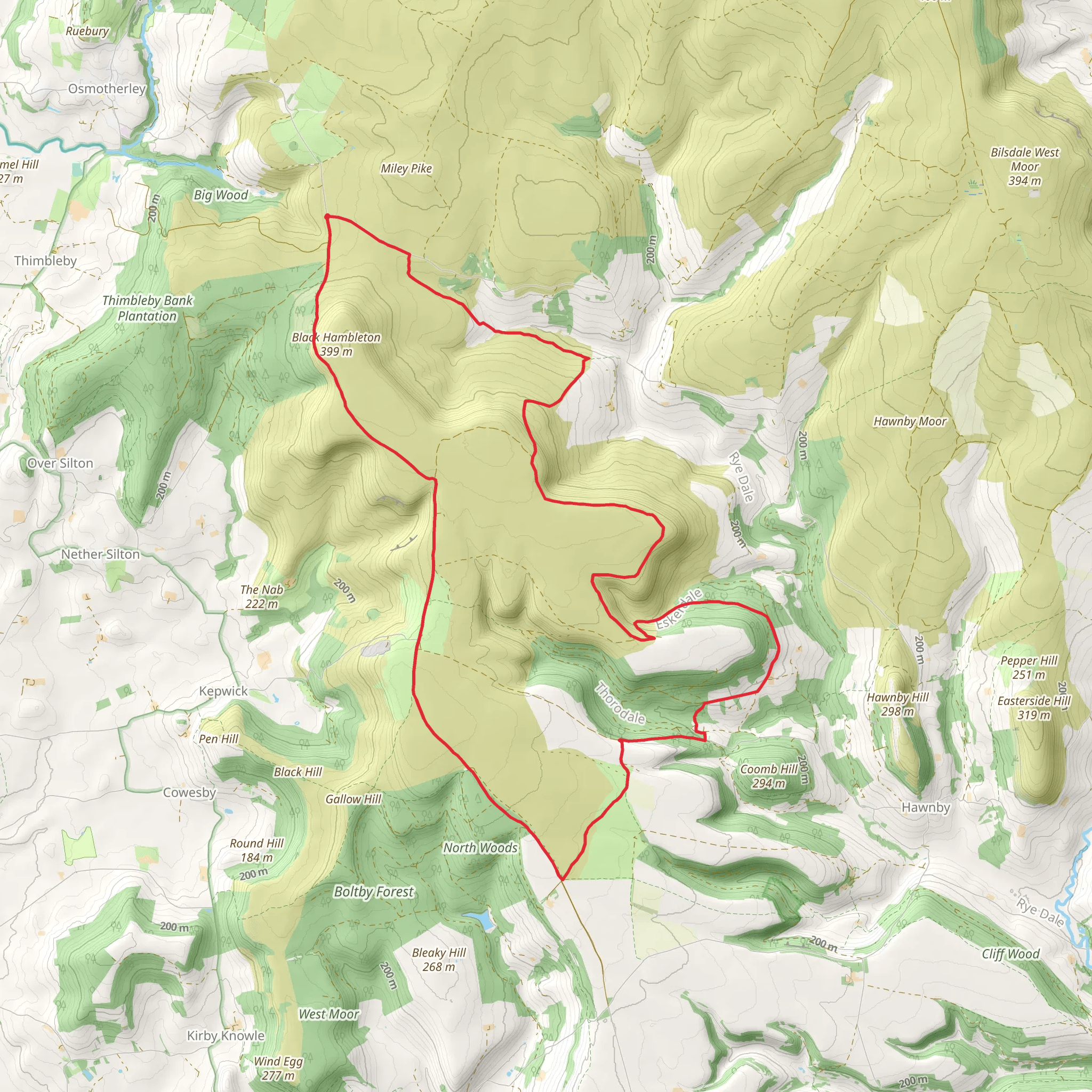 Square Corner to High Paradise around Arden Great Moor mobile static map