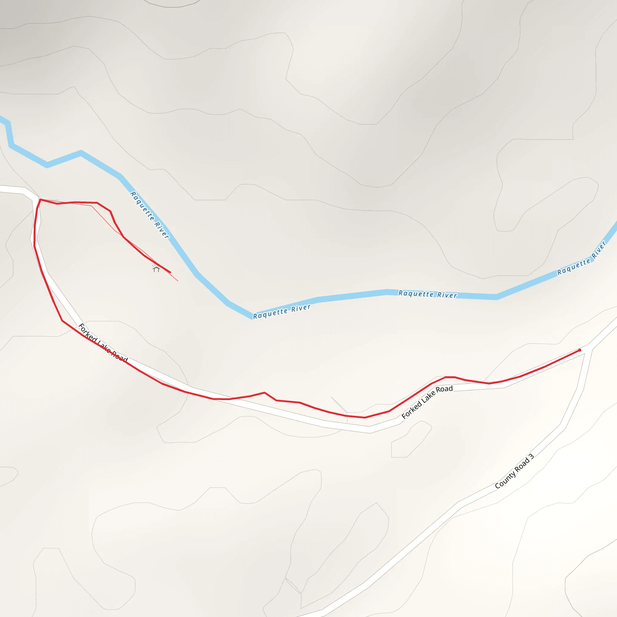 Raquette River via Forked Lake Road mobile static map