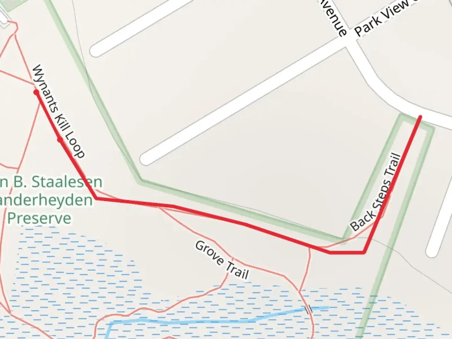 An image depicting the trail Wynants Kill and its surrounding area.