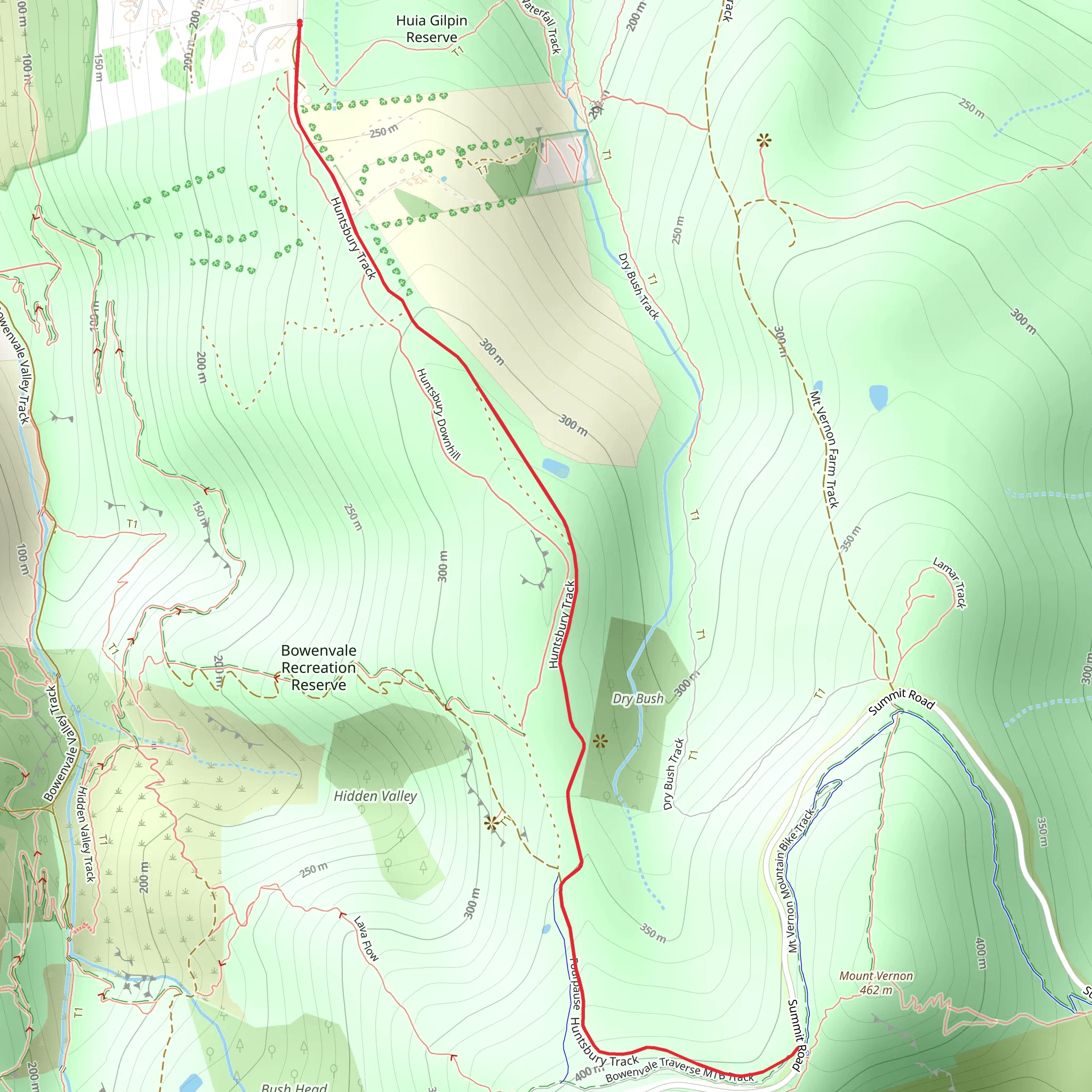 Huntsbury Track mobile static map