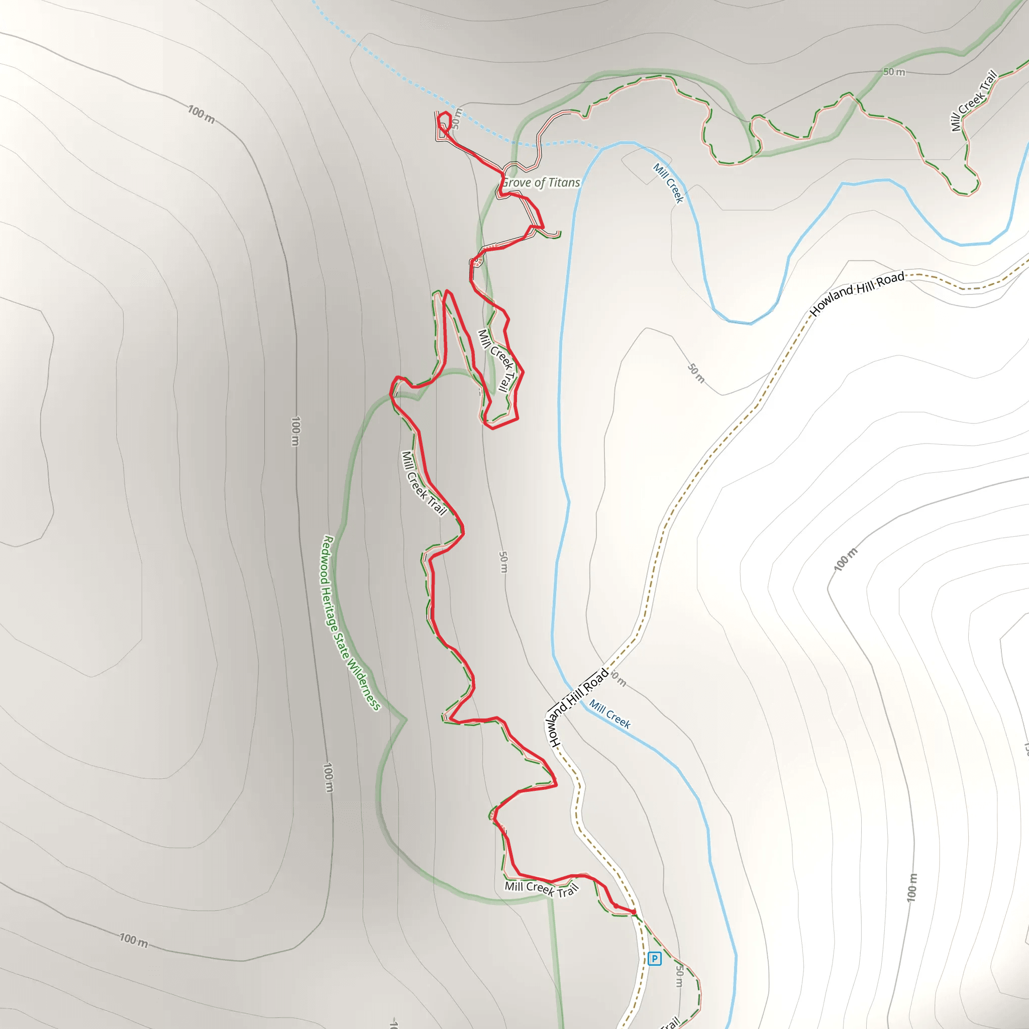 Grove of Titans Trail mobile static map