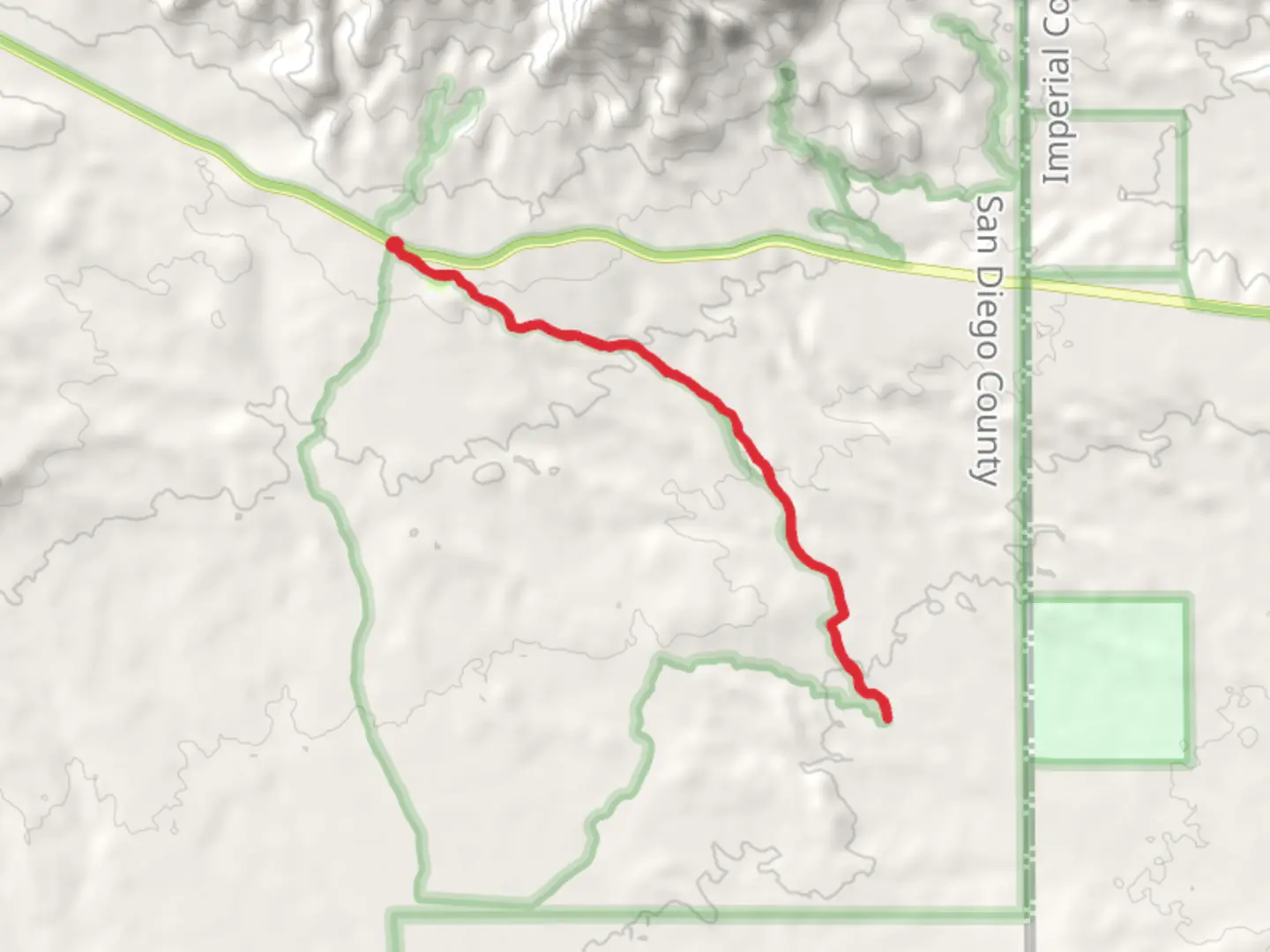 An image depicting the trail Arroyo Salado Out and Back and its surrounding area.