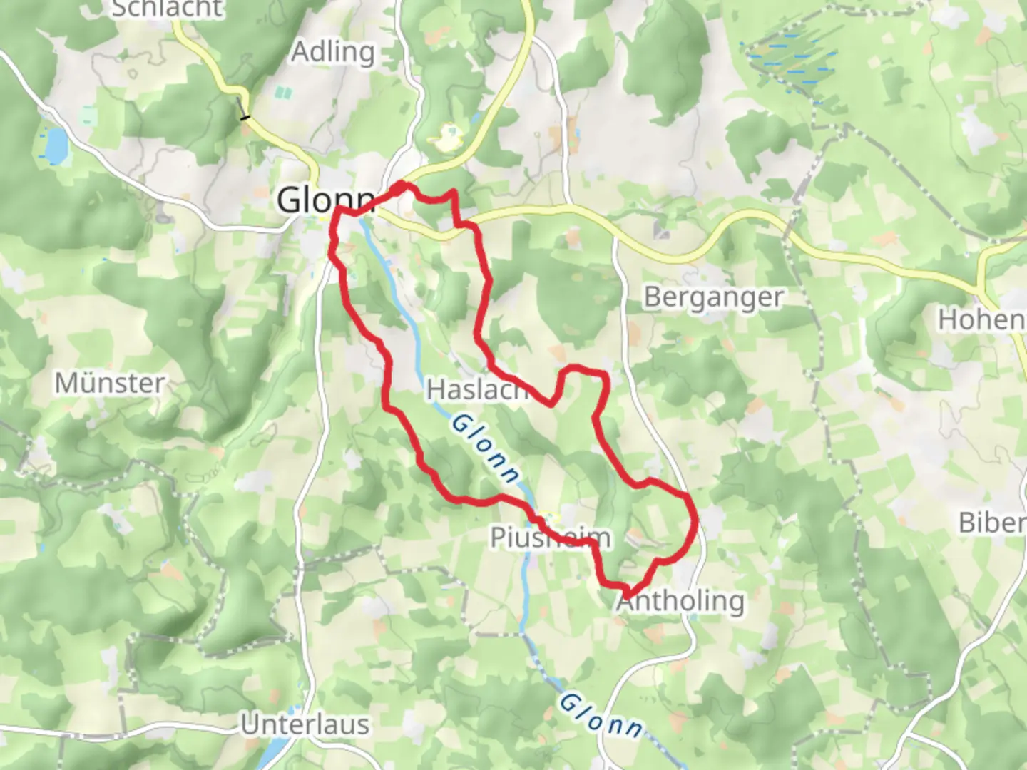 An image depicting the trail Glonn Loop and its surrounding area.