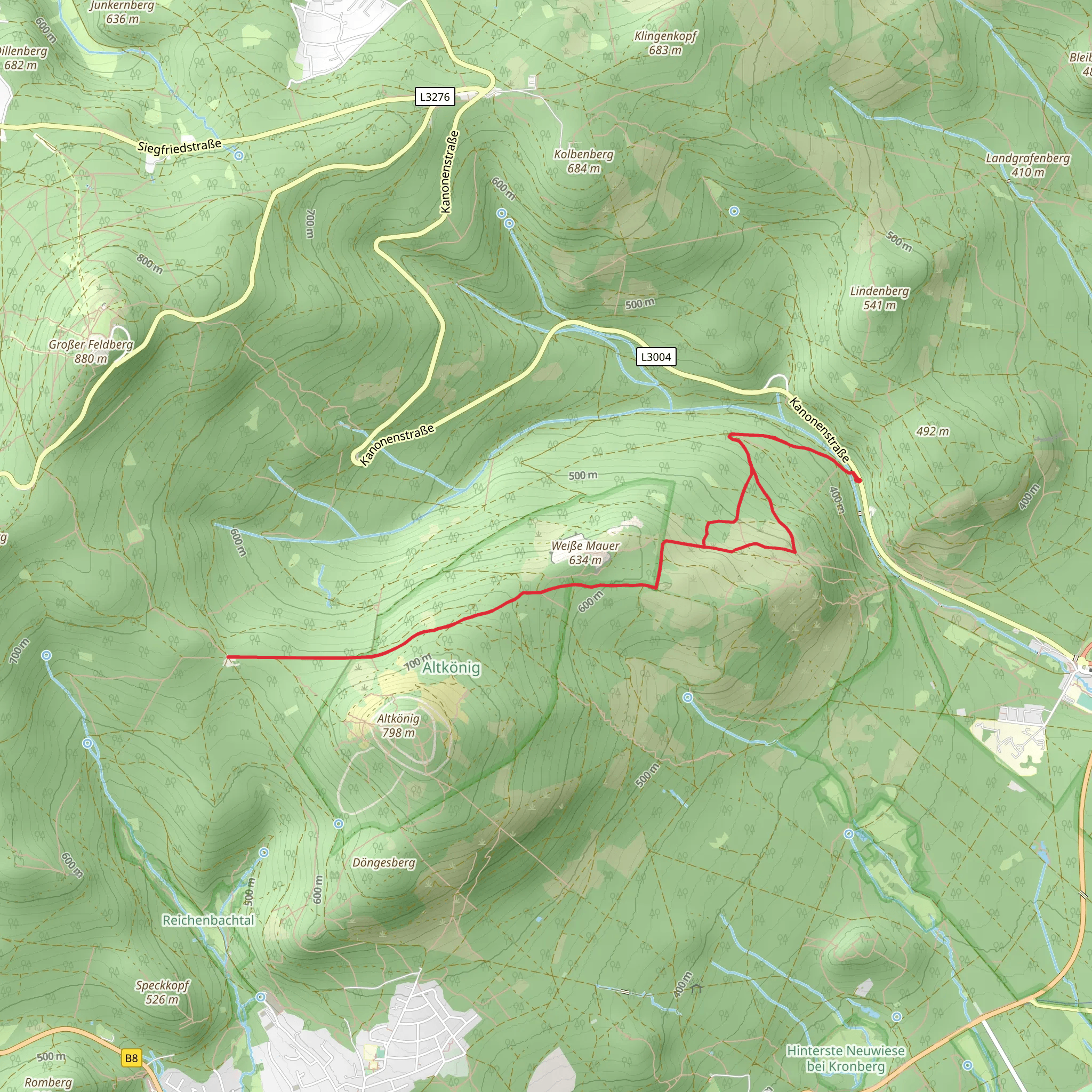 Heidetränk-Oppidum and Taunusklub Route mobile static map