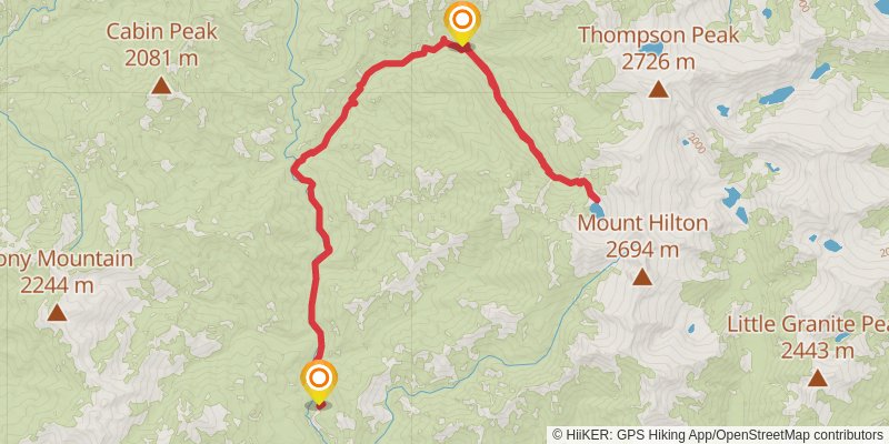 Rattlesnake Creek to Papoose Lake Trail via North Fork Trail stage 3 Map