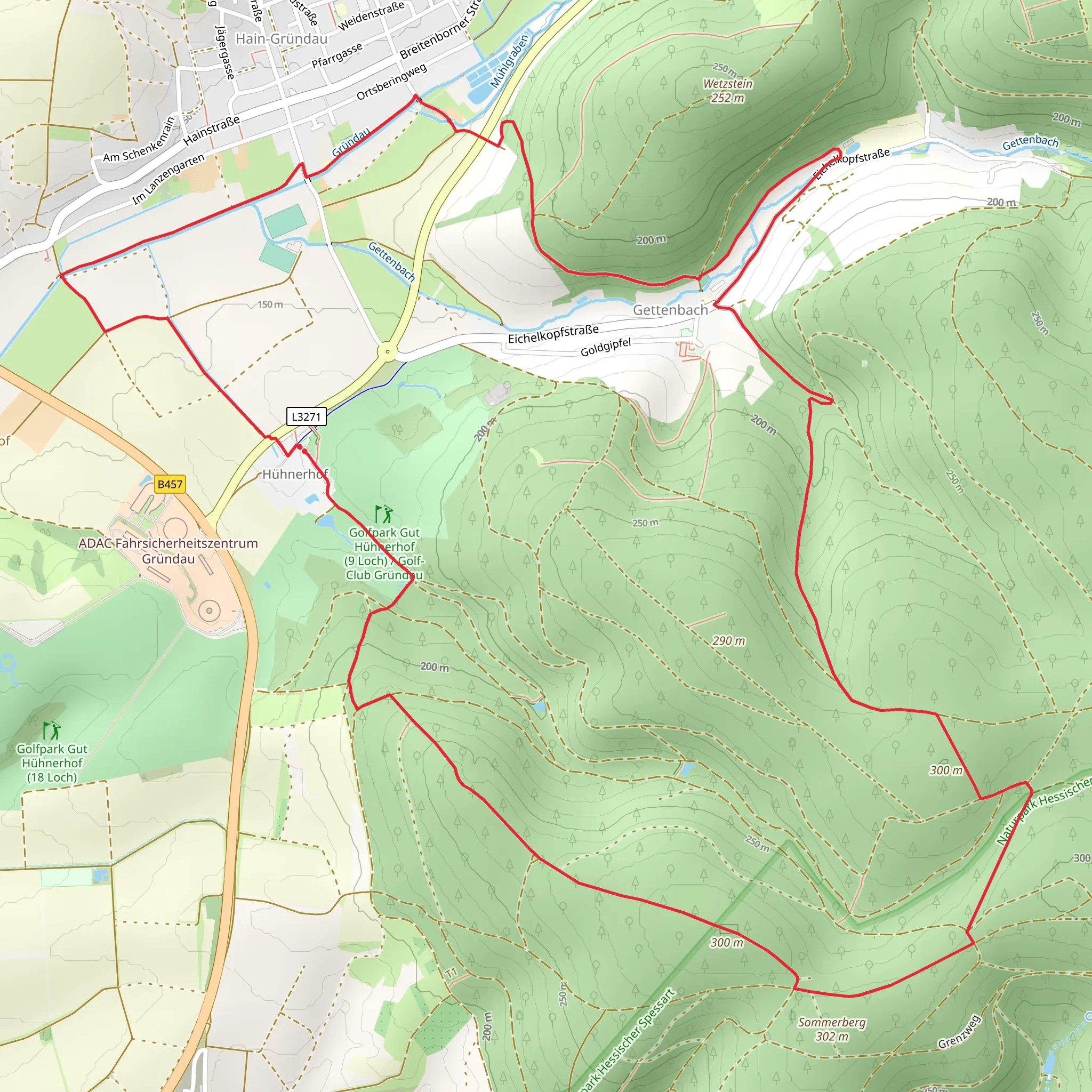 Gelnhaeuser Rundweg and Waechtersbach - Gruendau mobile static map