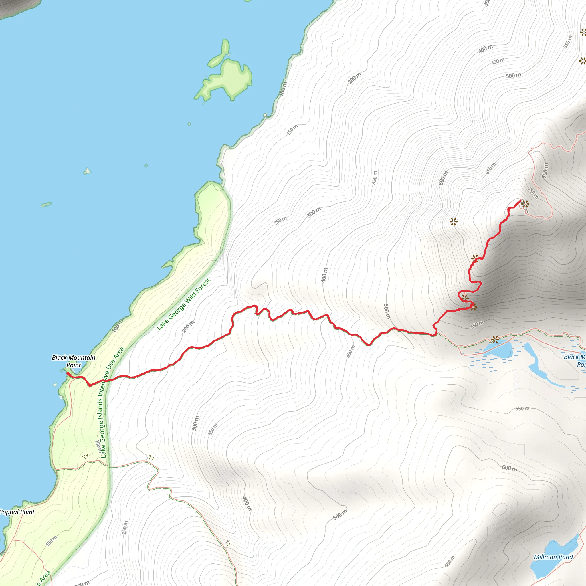 Black Mountain Point Trail mobile static map