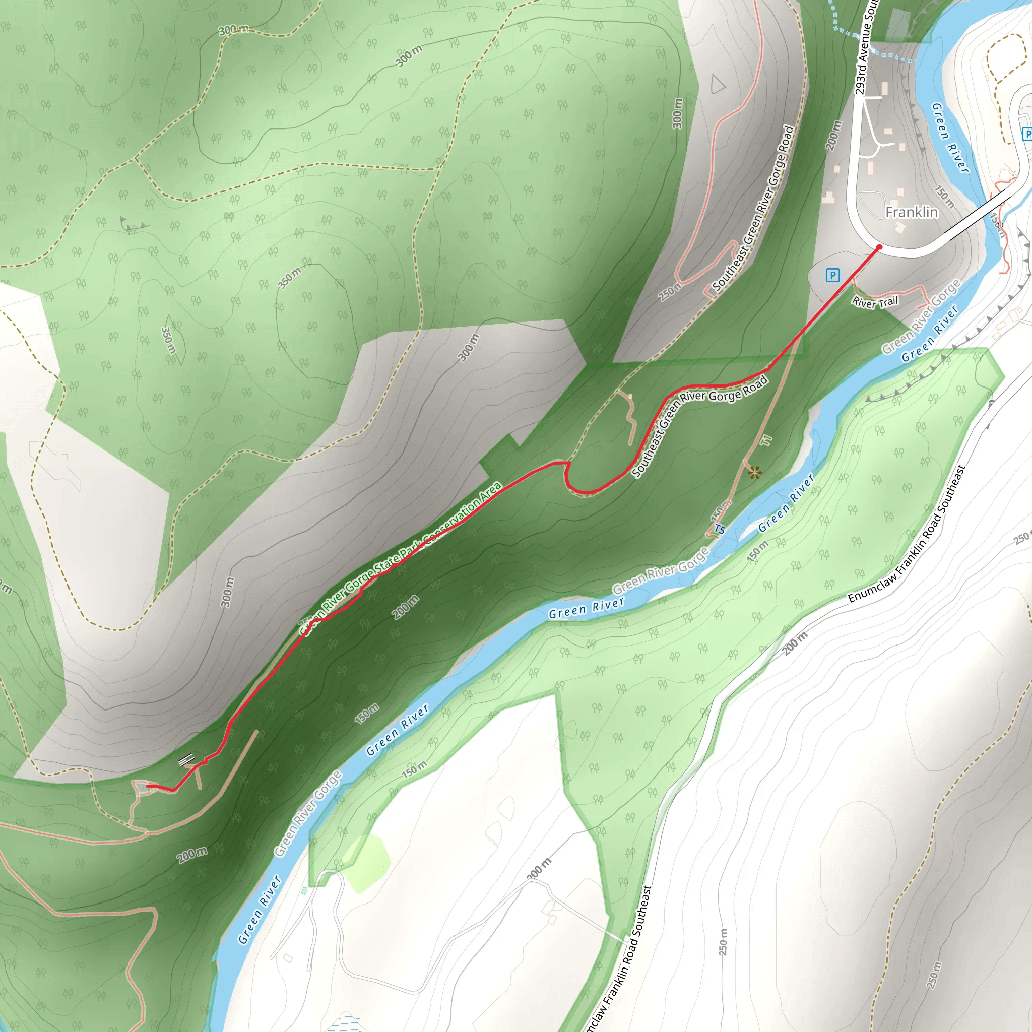 Old Franklin Coal Mine Trestle via Franklin Coal Mine Trail mobile static map