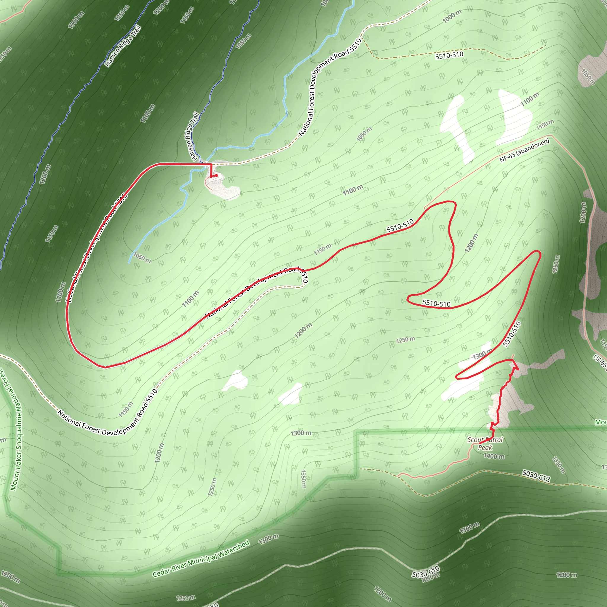 Scout Patrol Peak Out and Back mobile static map
