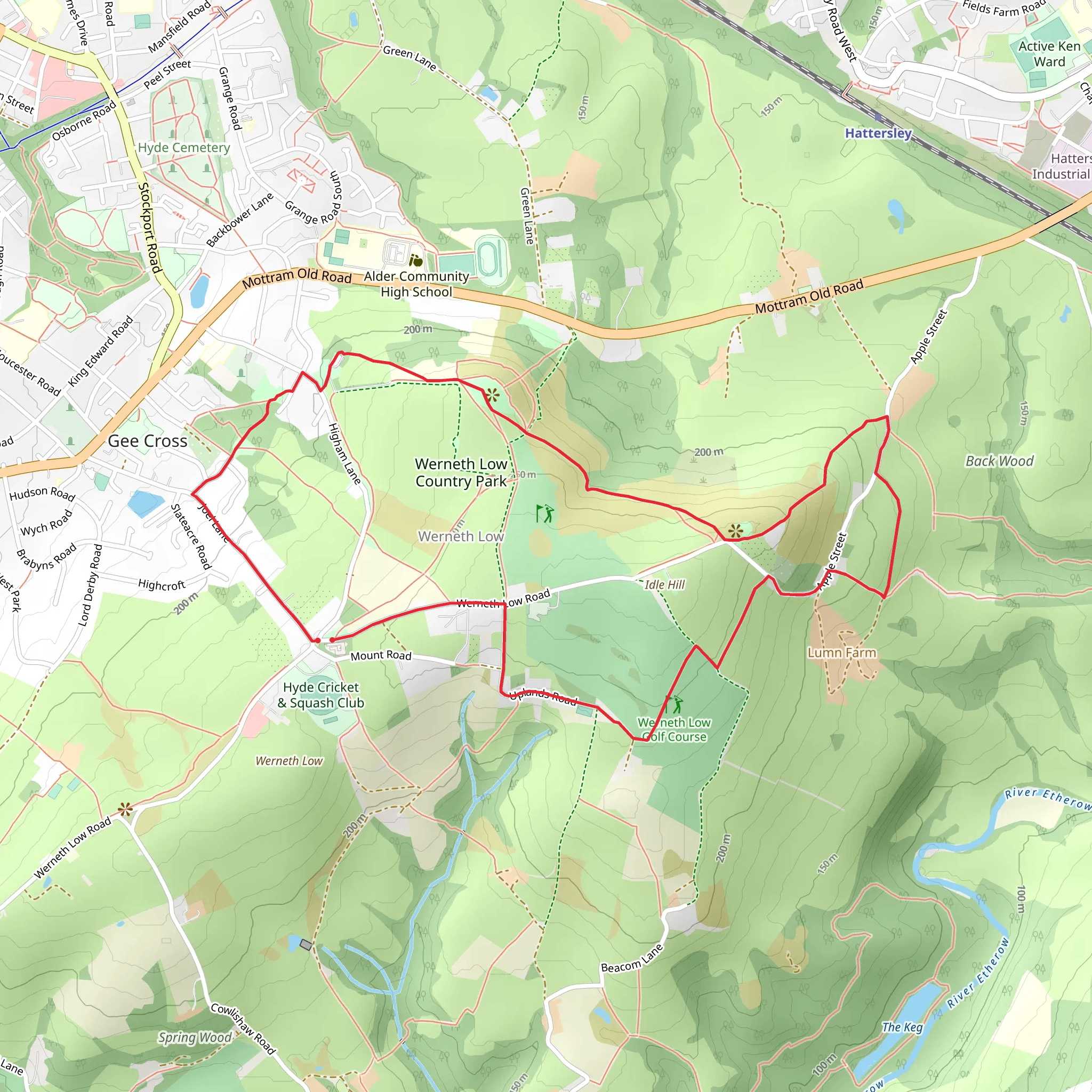 Werneth Low Circular Path mobile static map