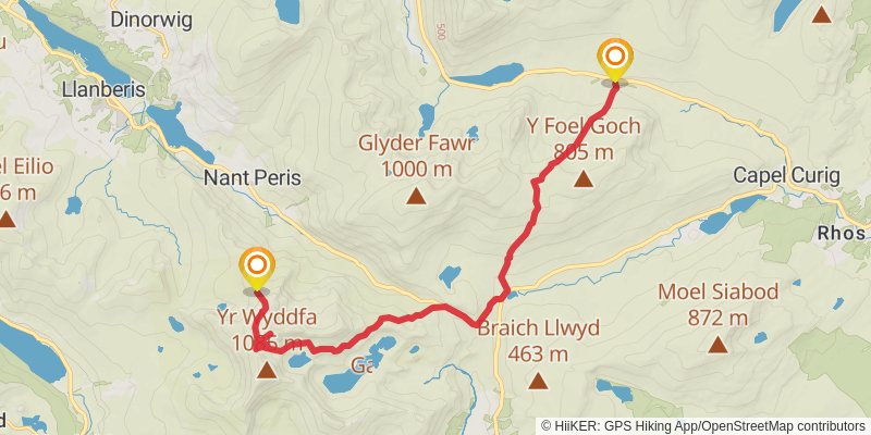Welsh 1000m Peaks Marathon stage 3 Map