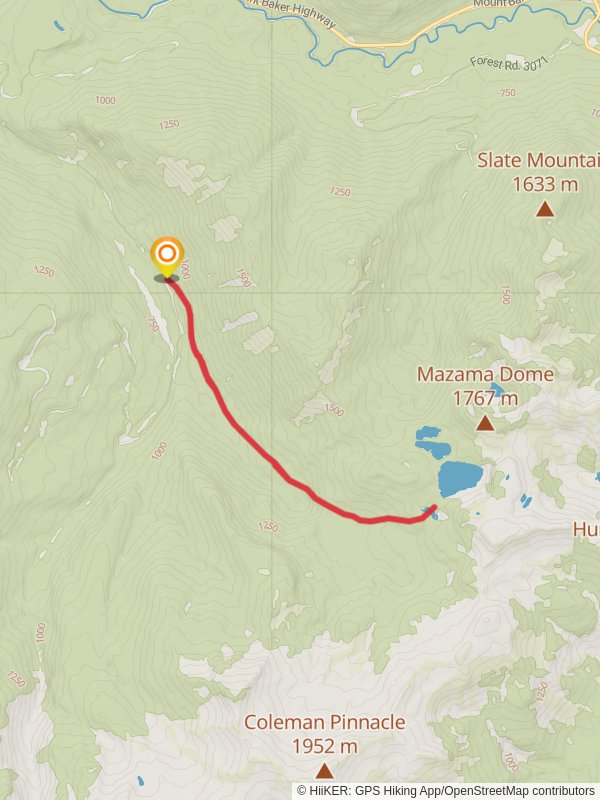 Wells Creek Trail to Iceberg Lake mobile static map