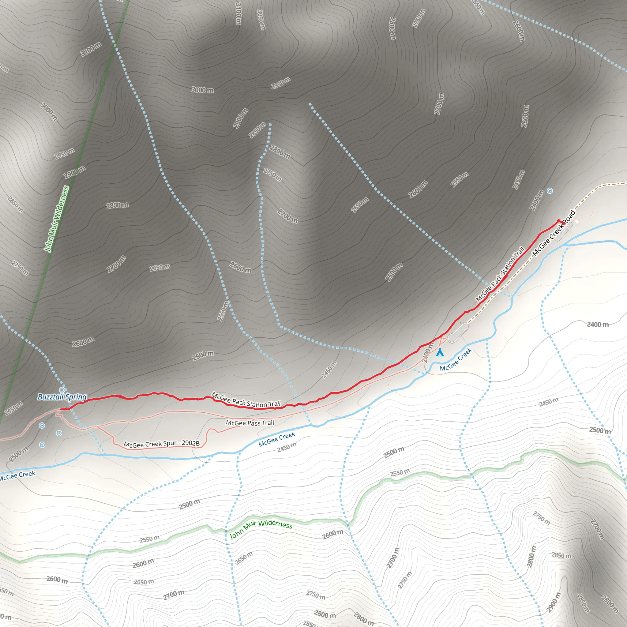 McGee Pack Station Trail mobile static map