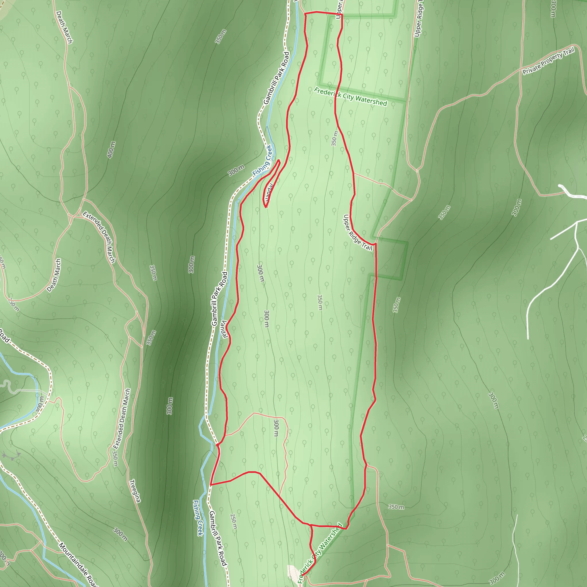 Vandal and Upper Ridge Loop Trail mobile static map