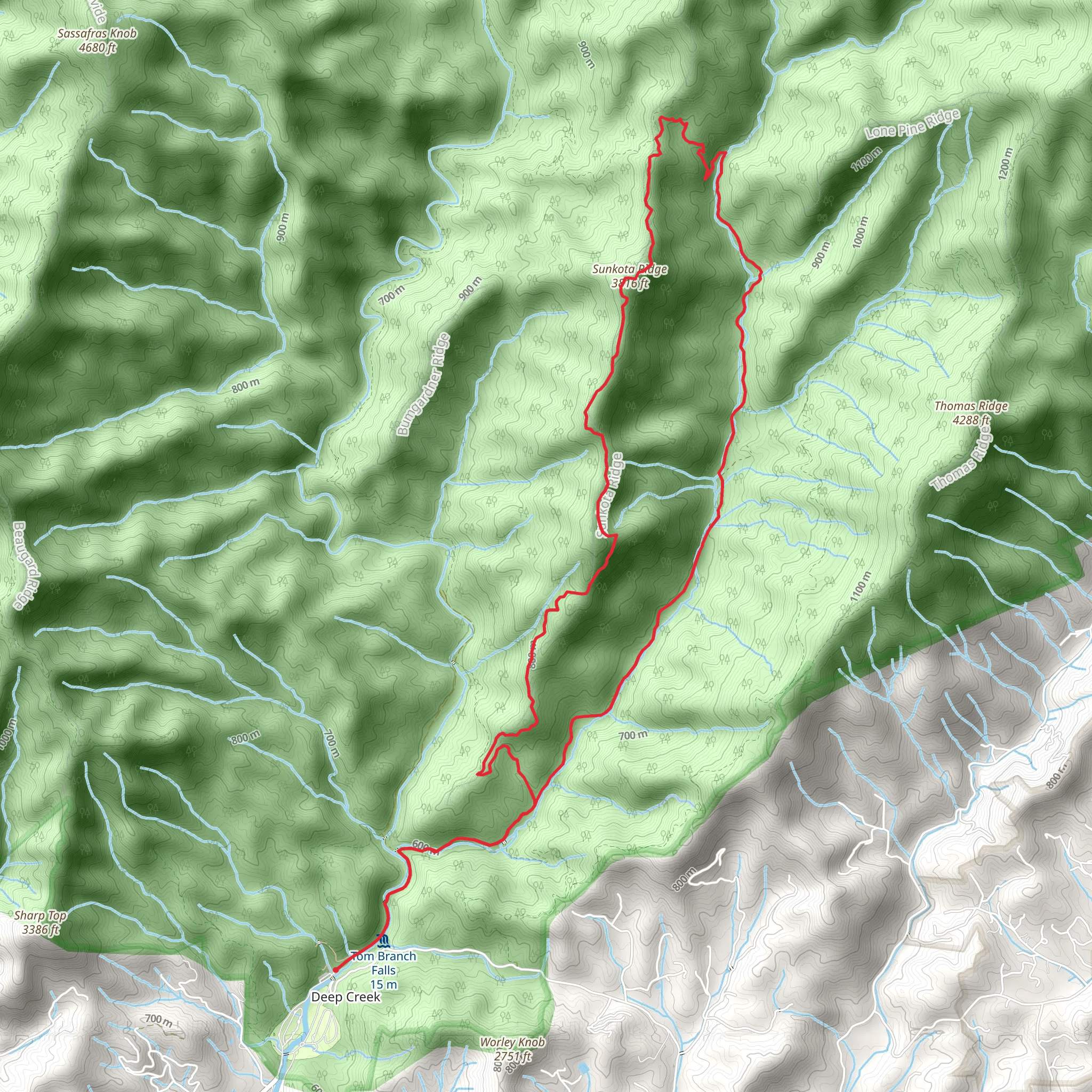 Indian Creek Trail and Deep Creek Trail Loop mobile static map