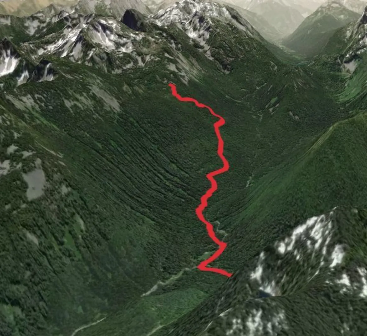 An image depicting the trail Deception Lakes via Deception Creek Trail and its surrounding area.
