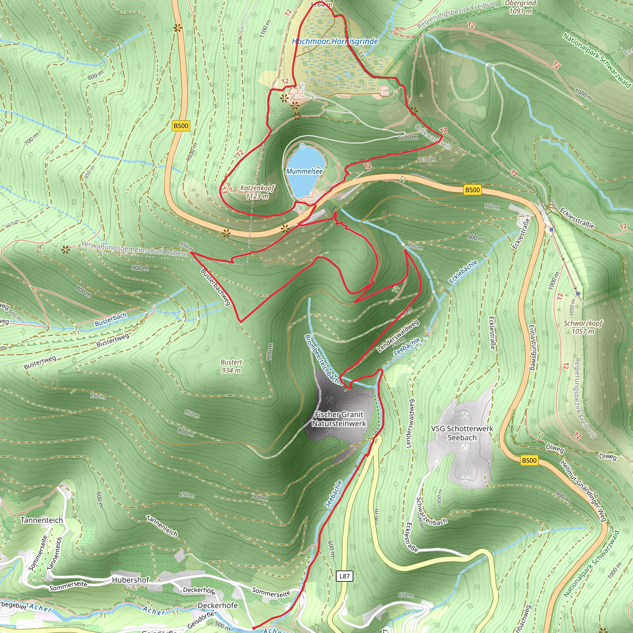 Lenderswald, Mummelsee and Katzenkopf Loop mobile static map
