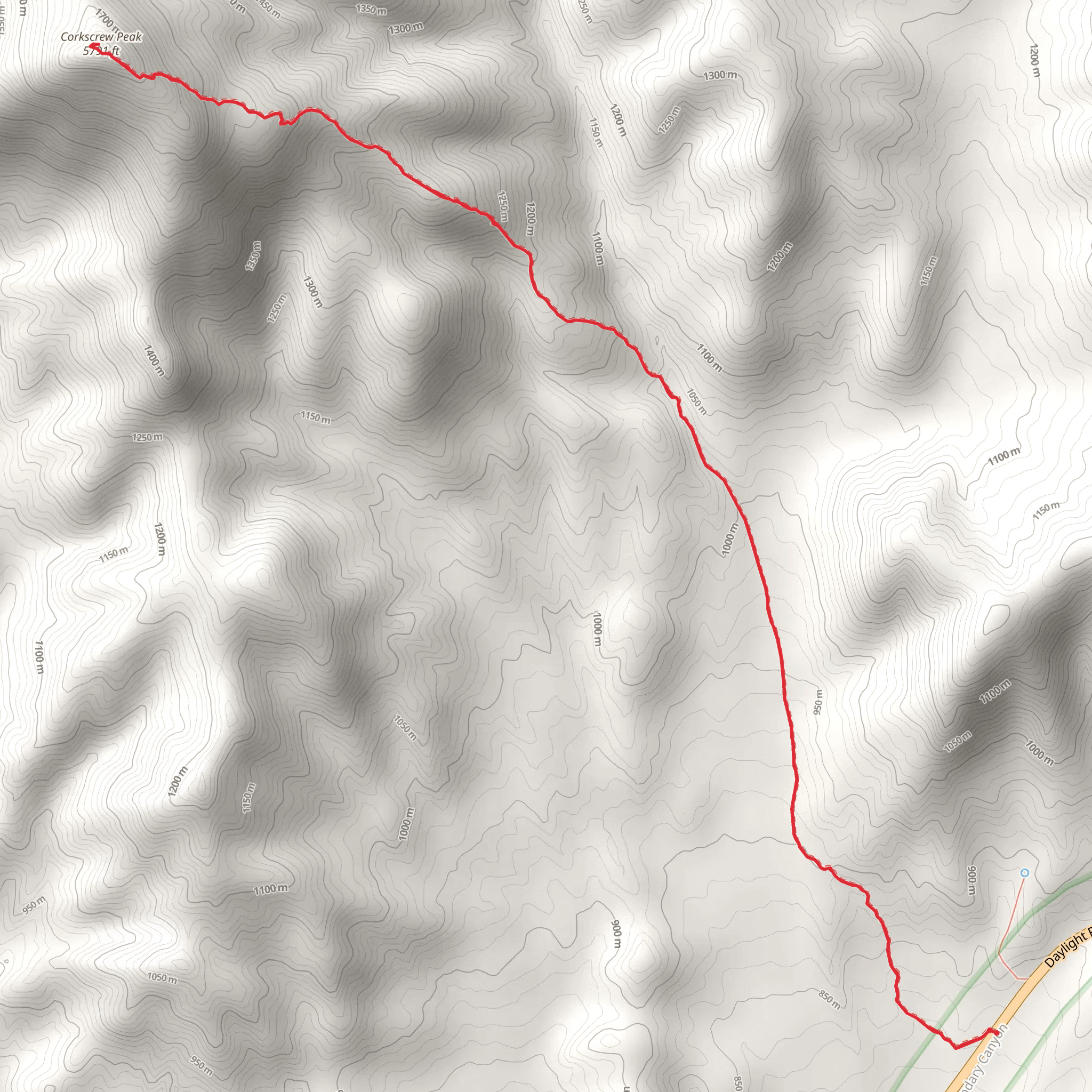 Corkscrew Peak Trail mobile static map
