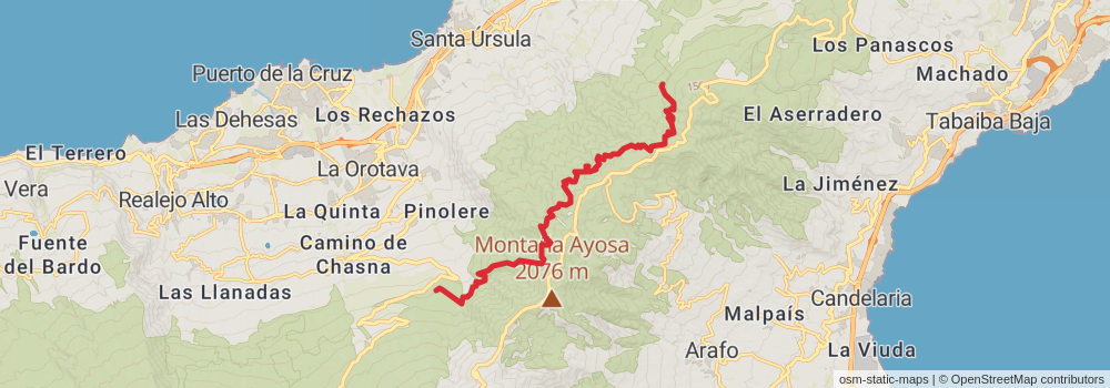 GR 131 De Tenerife stage 2 Map