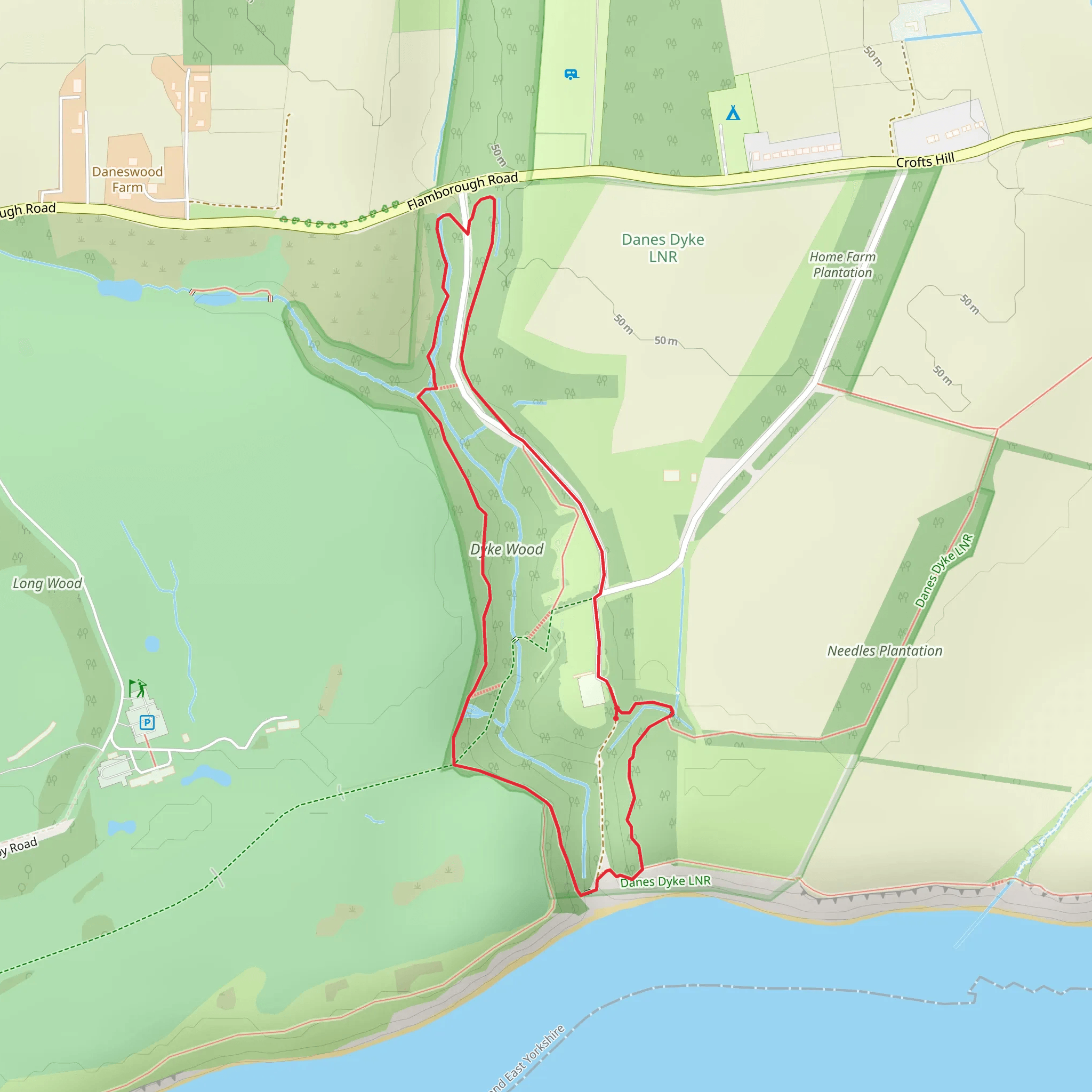 Dane's Dyke mobile static map