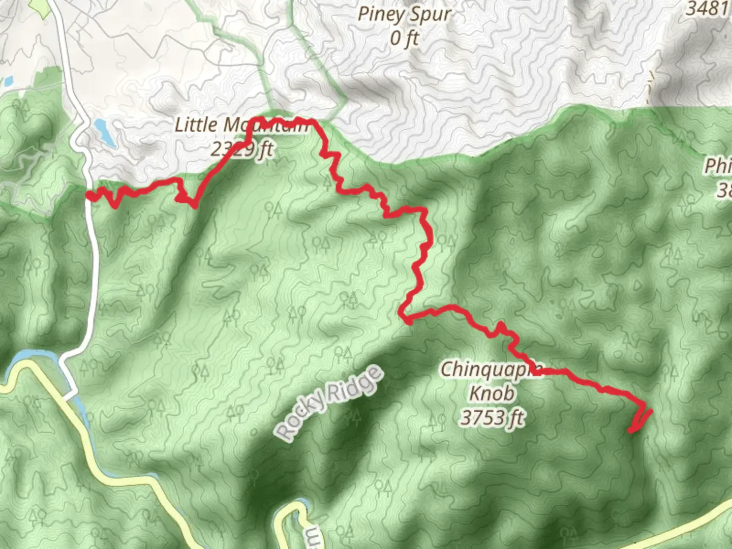 An image depicting the trail Laurel Falls via Little Greenbrier Trail and its surrounding area.