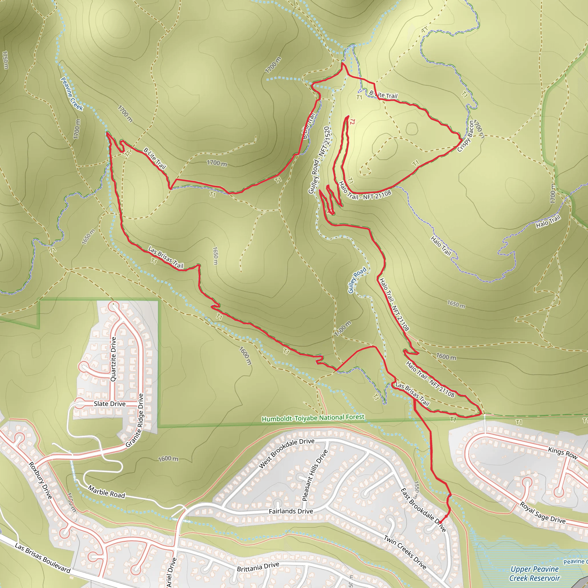 Las Brisas and Halo Loop Trail mobile static map