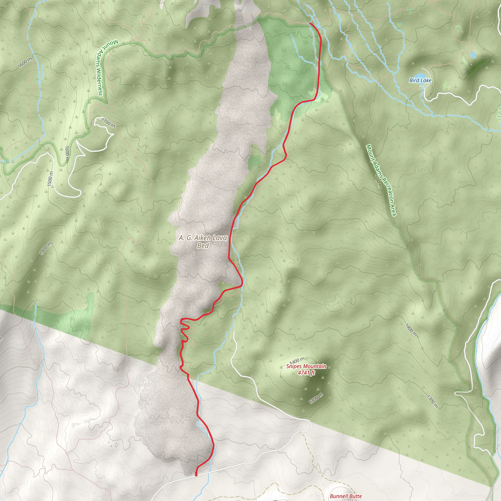 Snipes Mountain Trail mobile static map