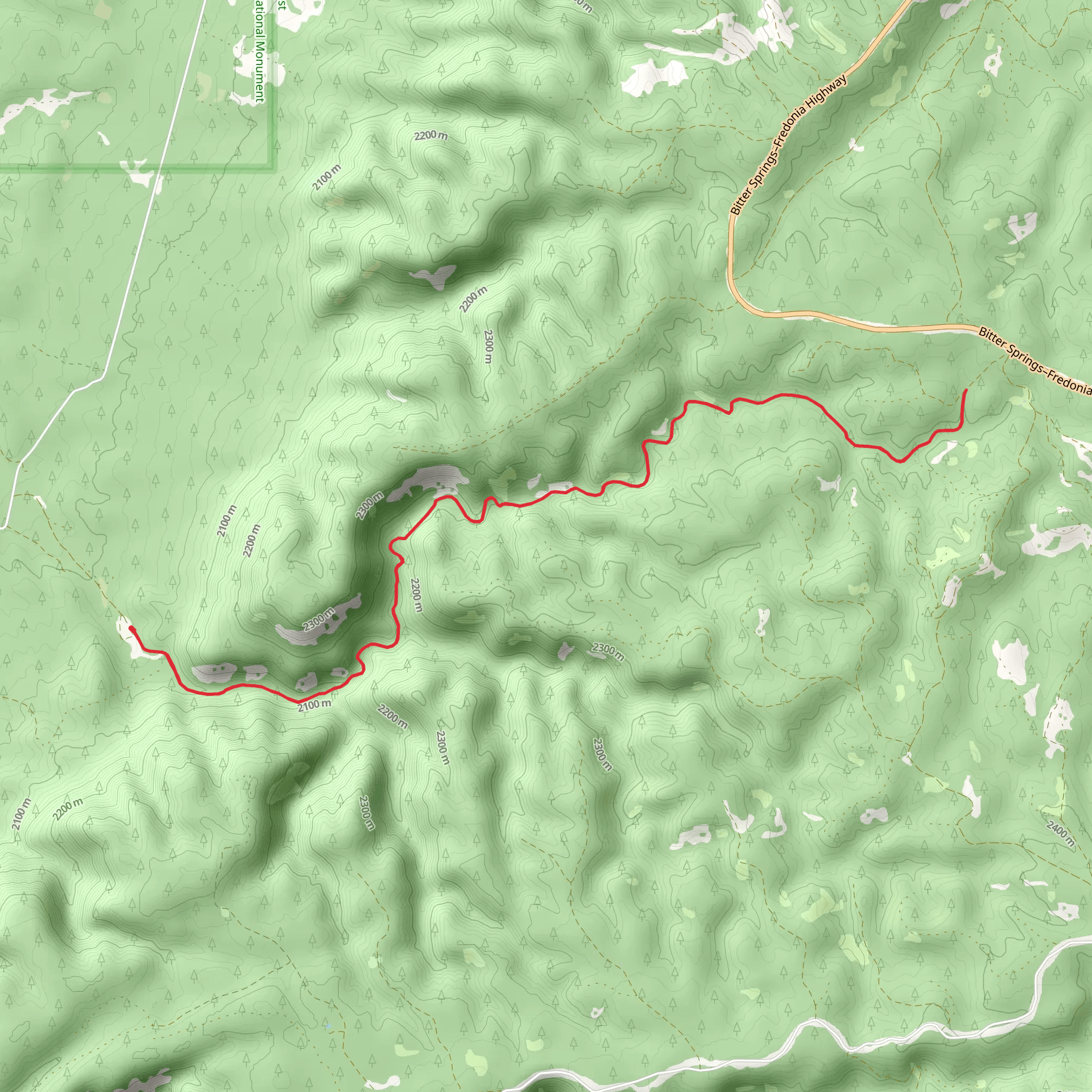 Jacob Canyon Route Trail mobile static map