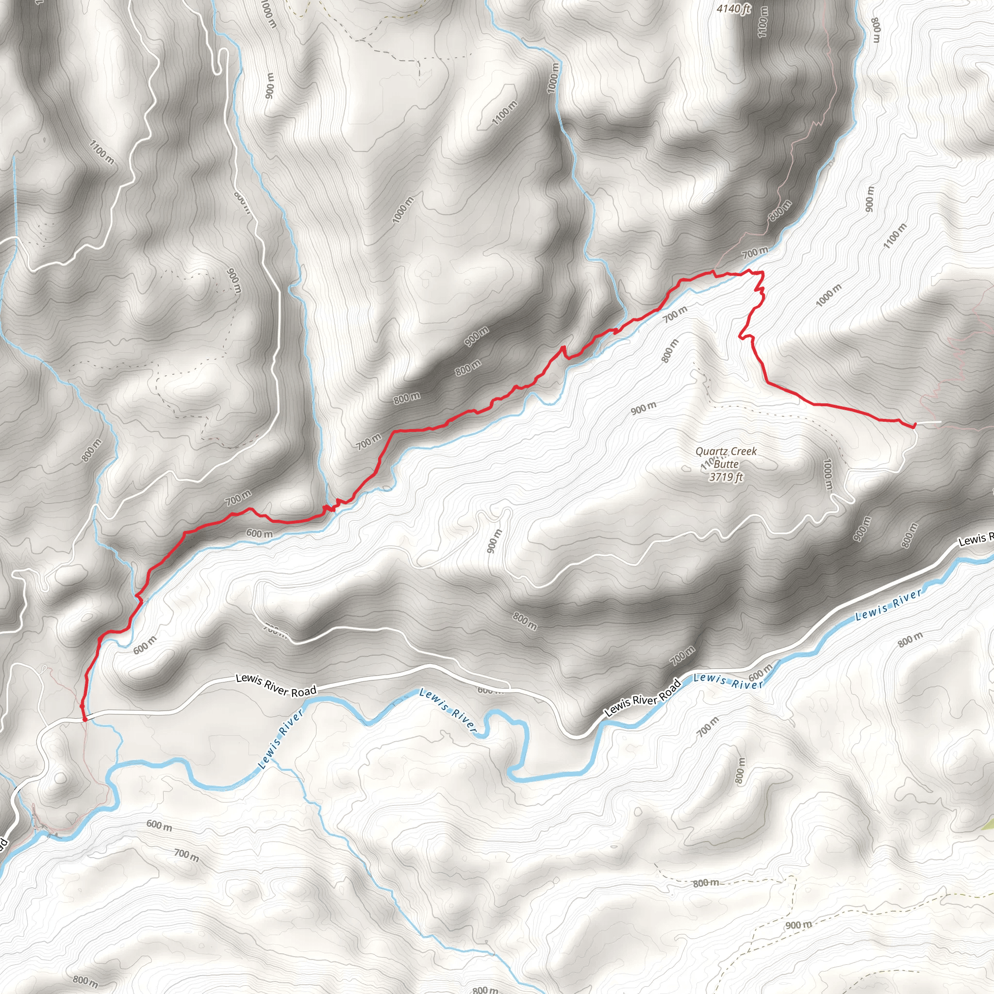 Quartz Creek Butte Trail mobile static map
