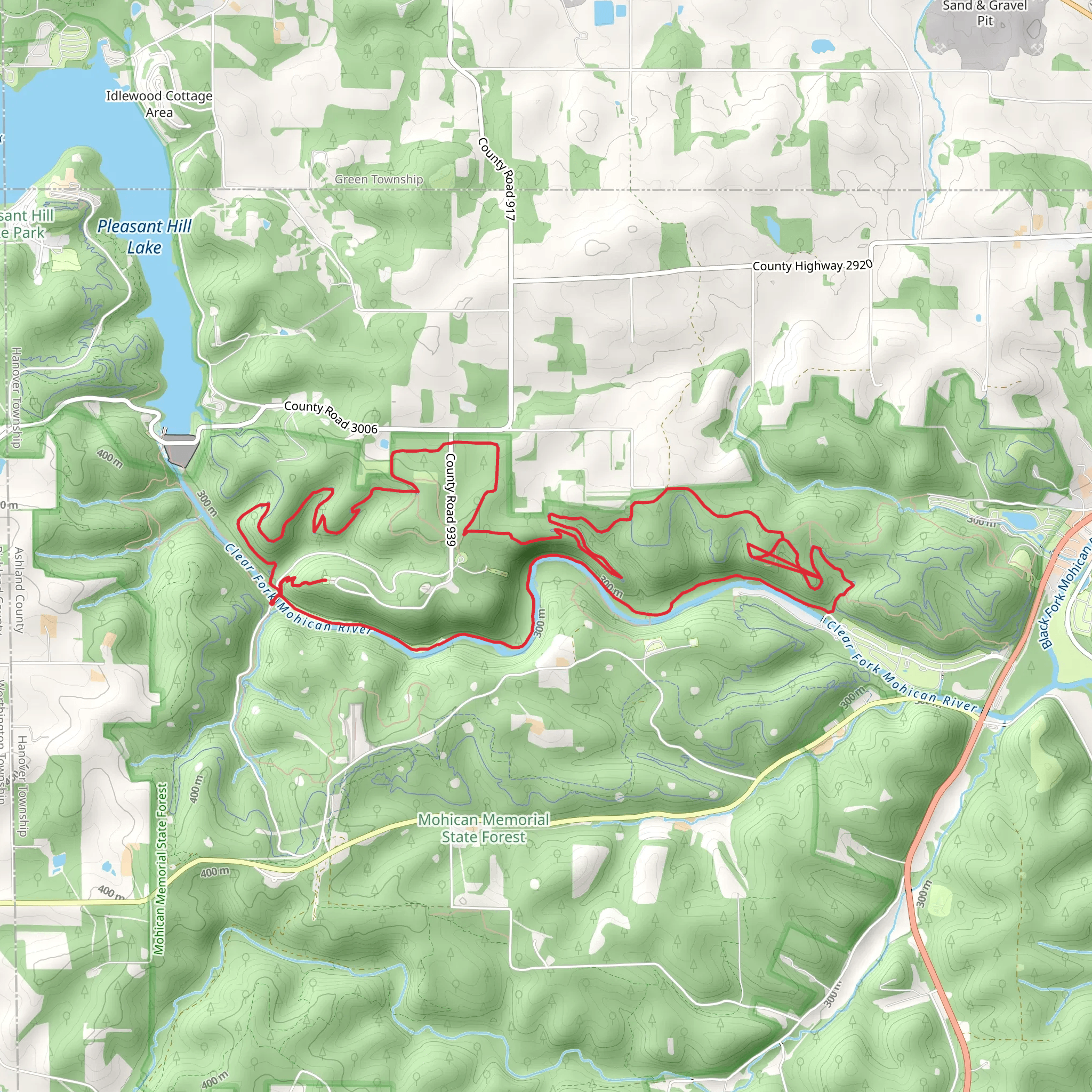 Hemlock Gorge and Mohican Loop Trail mobile static map