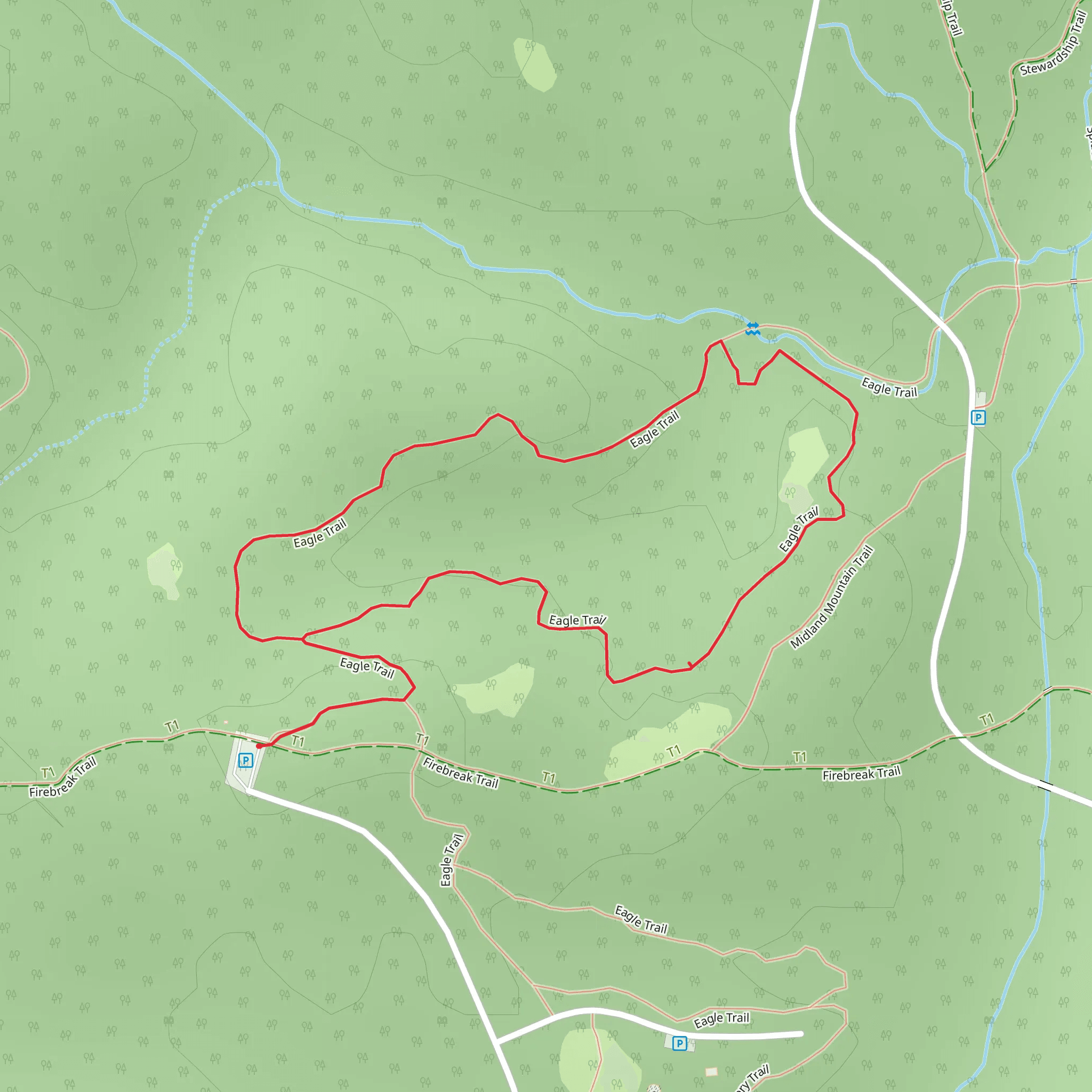 Harbison State Forest - Eagle Loop Trail mobile static map