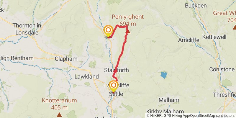 Skipton Loop via Pennine Way stage 3 Map