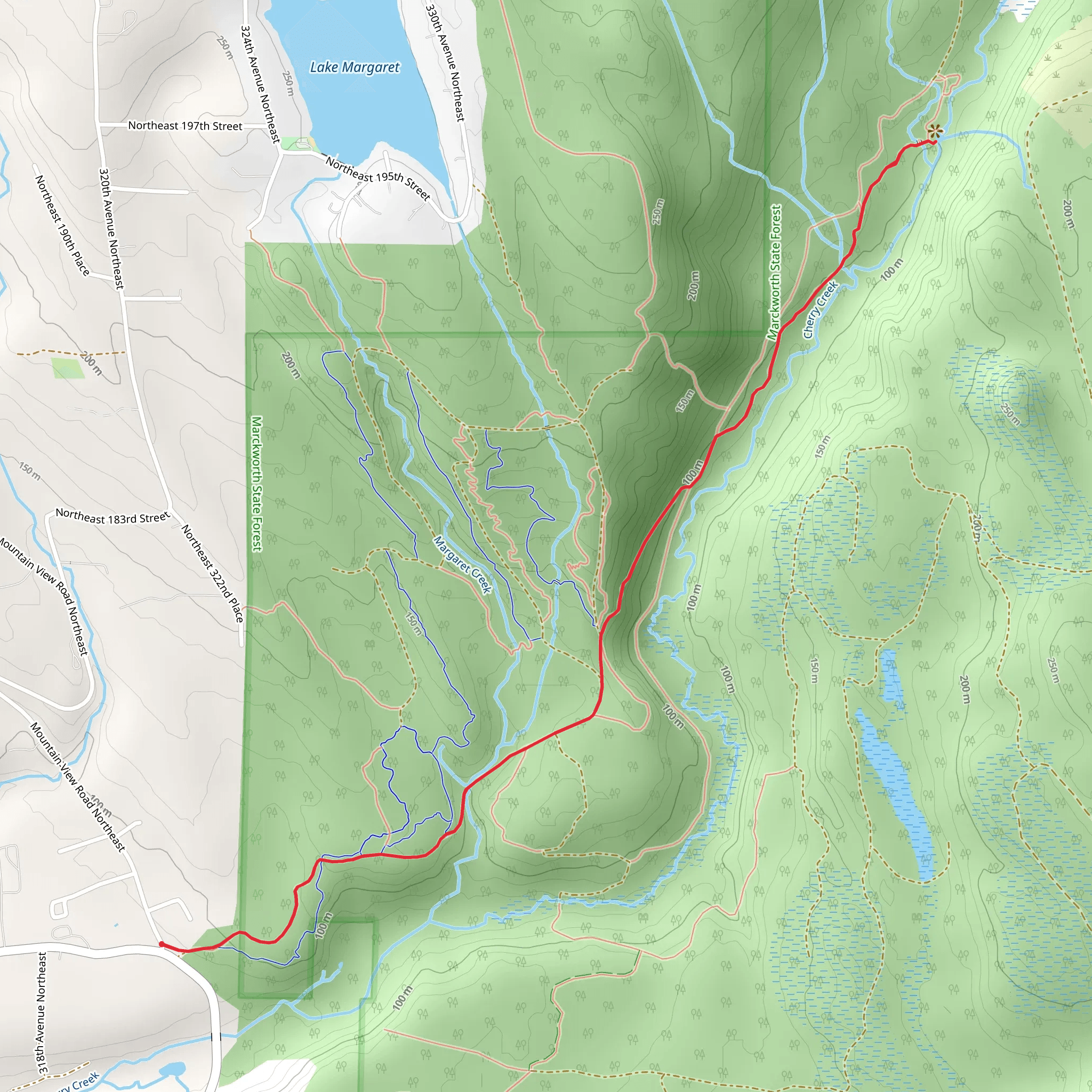 Cherry Creek Falls Trail mobile static map