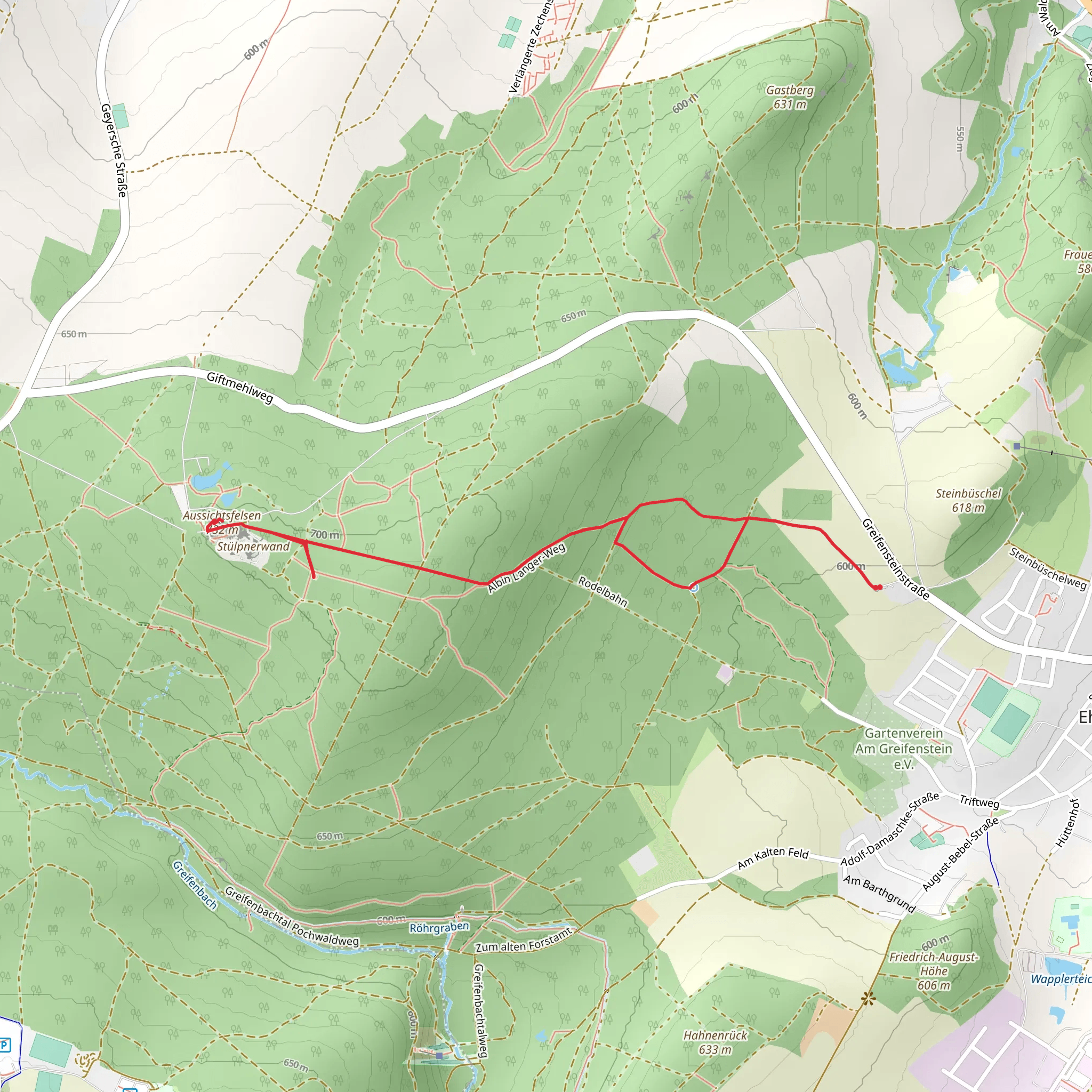 Greifensteine via Waldgeisterweg mobile static map
