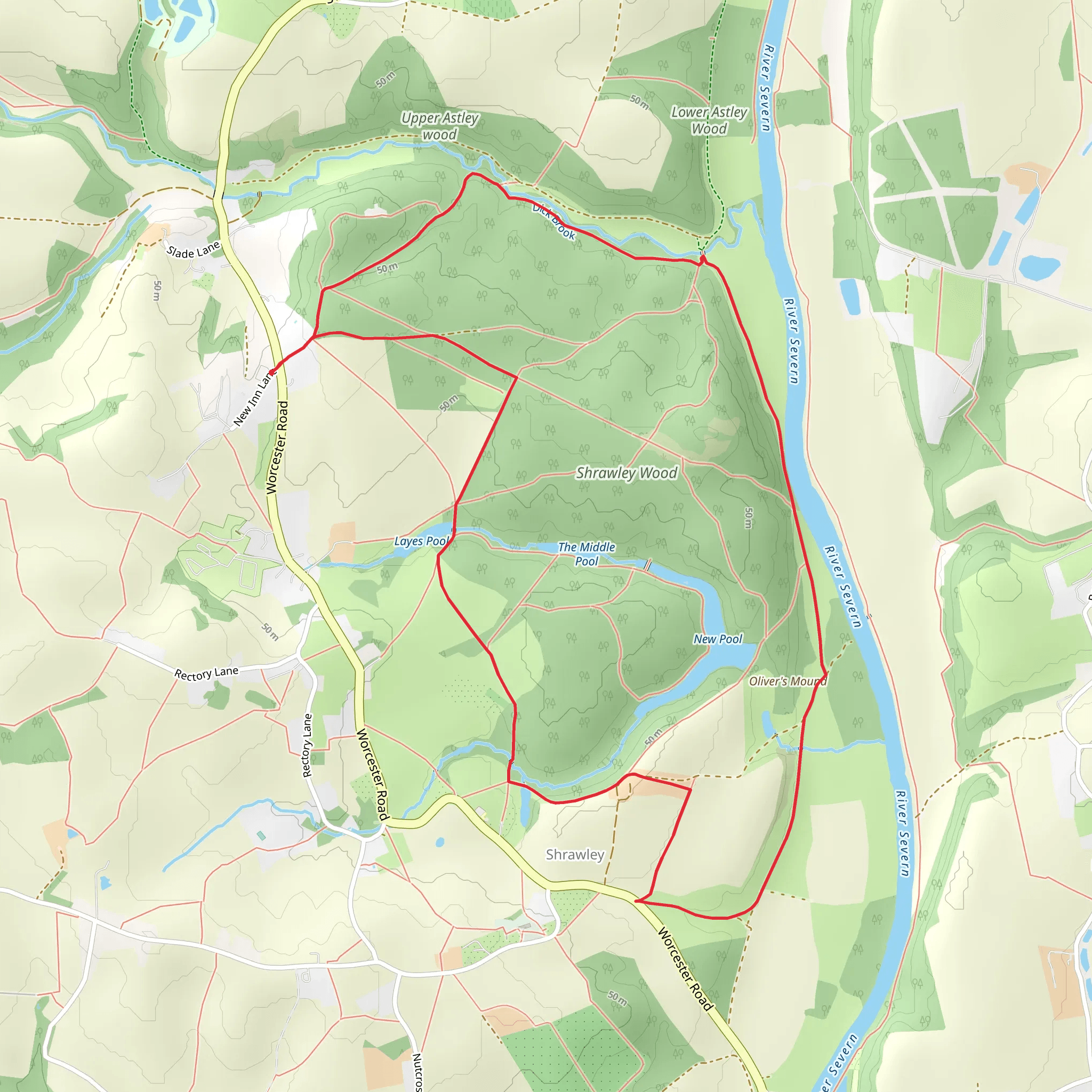 Shrawley Wood Walk mobile static map