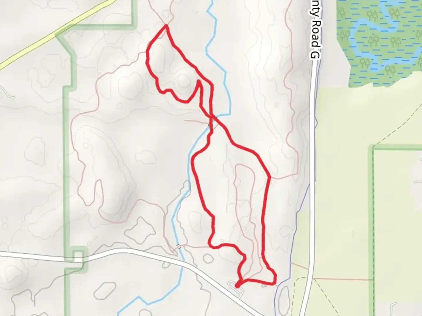 An image depicting the trail Zillmer Trails Loop and its surrounding area.
