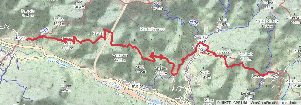 Karavanke Trail - Overall Trail stage 8 Map