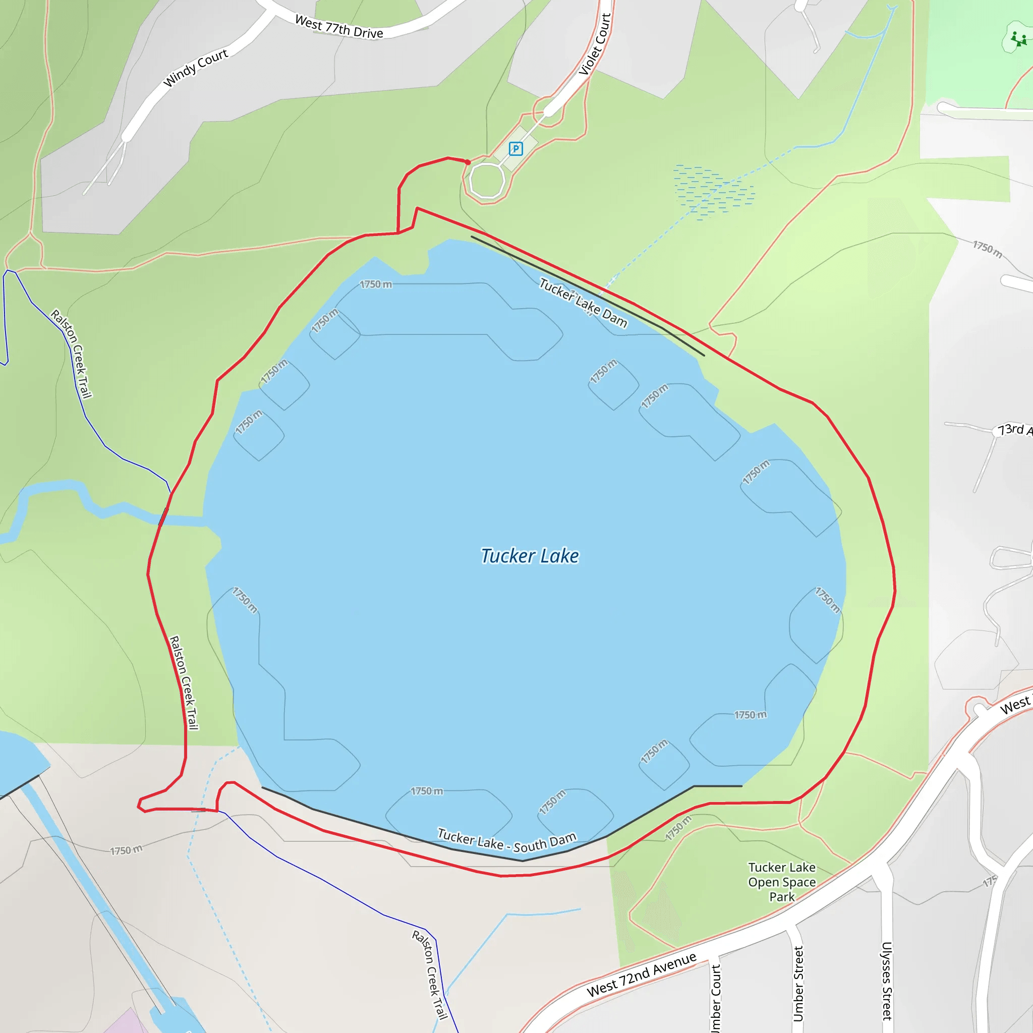 Tucker Lake Loop mobile static map
