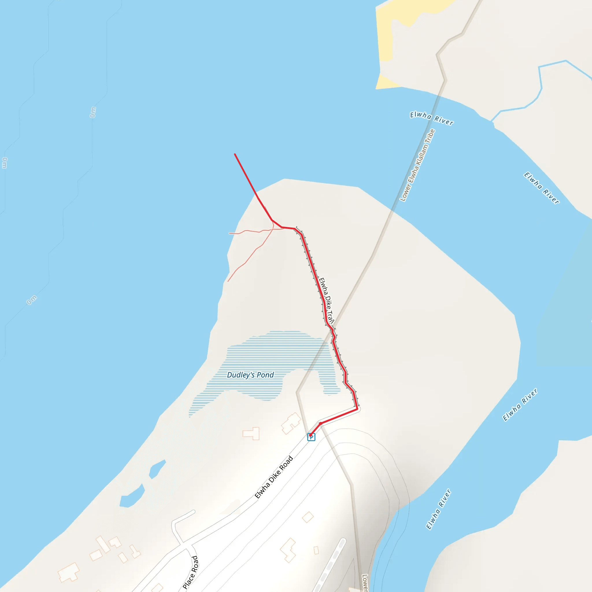 Elwha Dike Trail mobile static map