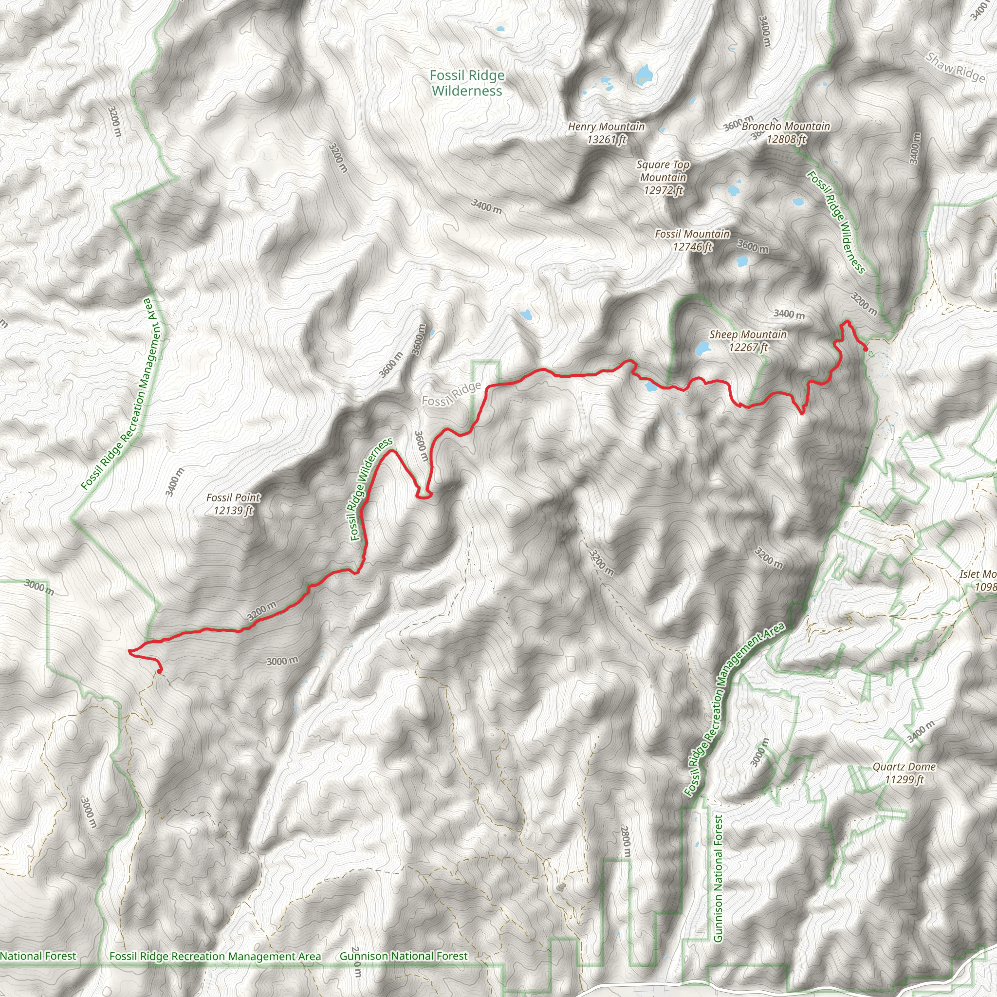 Fossil Ridge Trail mobile static map