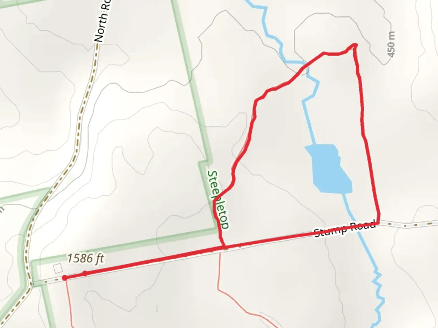 An image depicting the trail Harmon Brook Loop and its surrounding area.